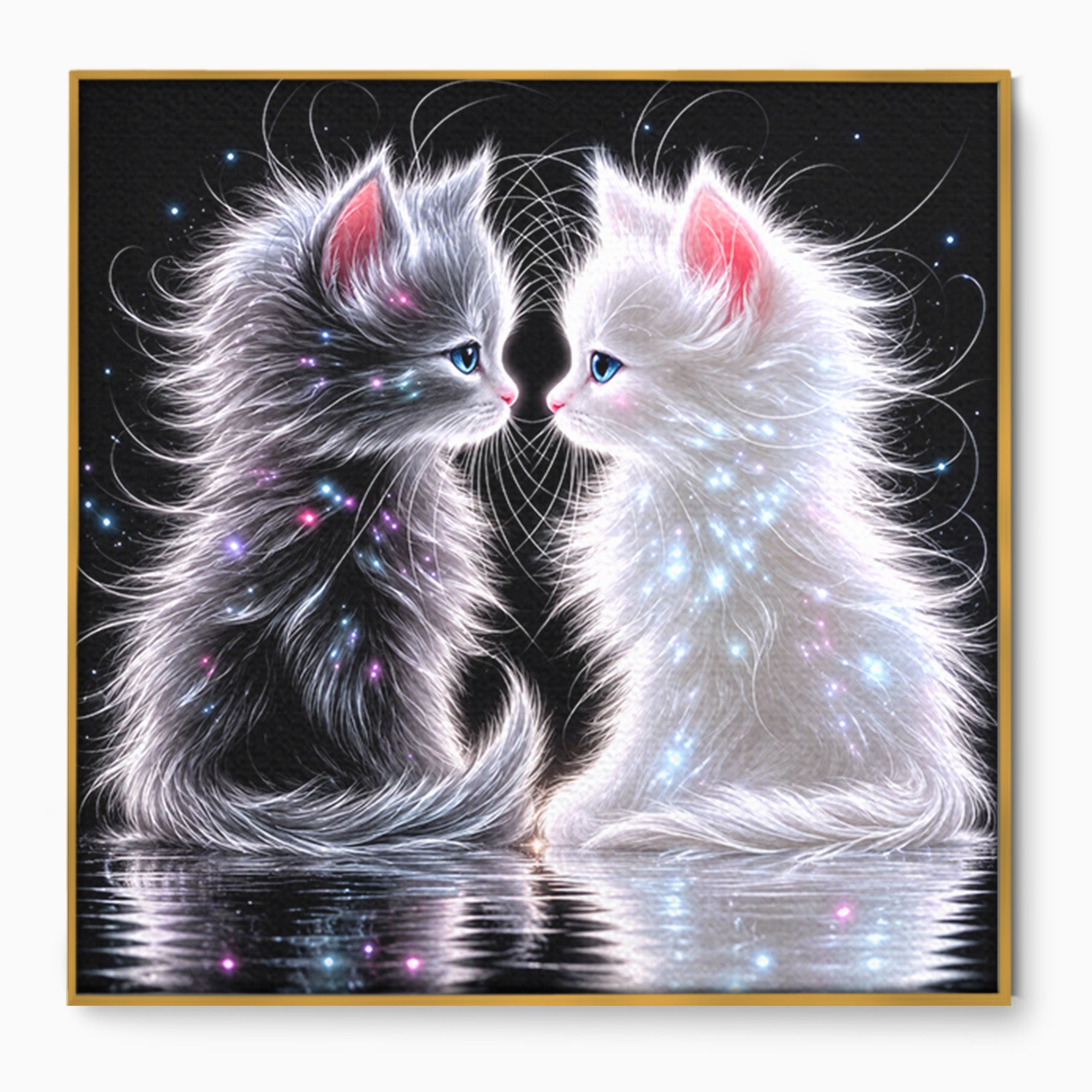 Tablou Canvas Premium LuxCanva® U1185, Pisici Magice, Animale, Pisici, Magie, Living, Dormitor, Culori Vibrante