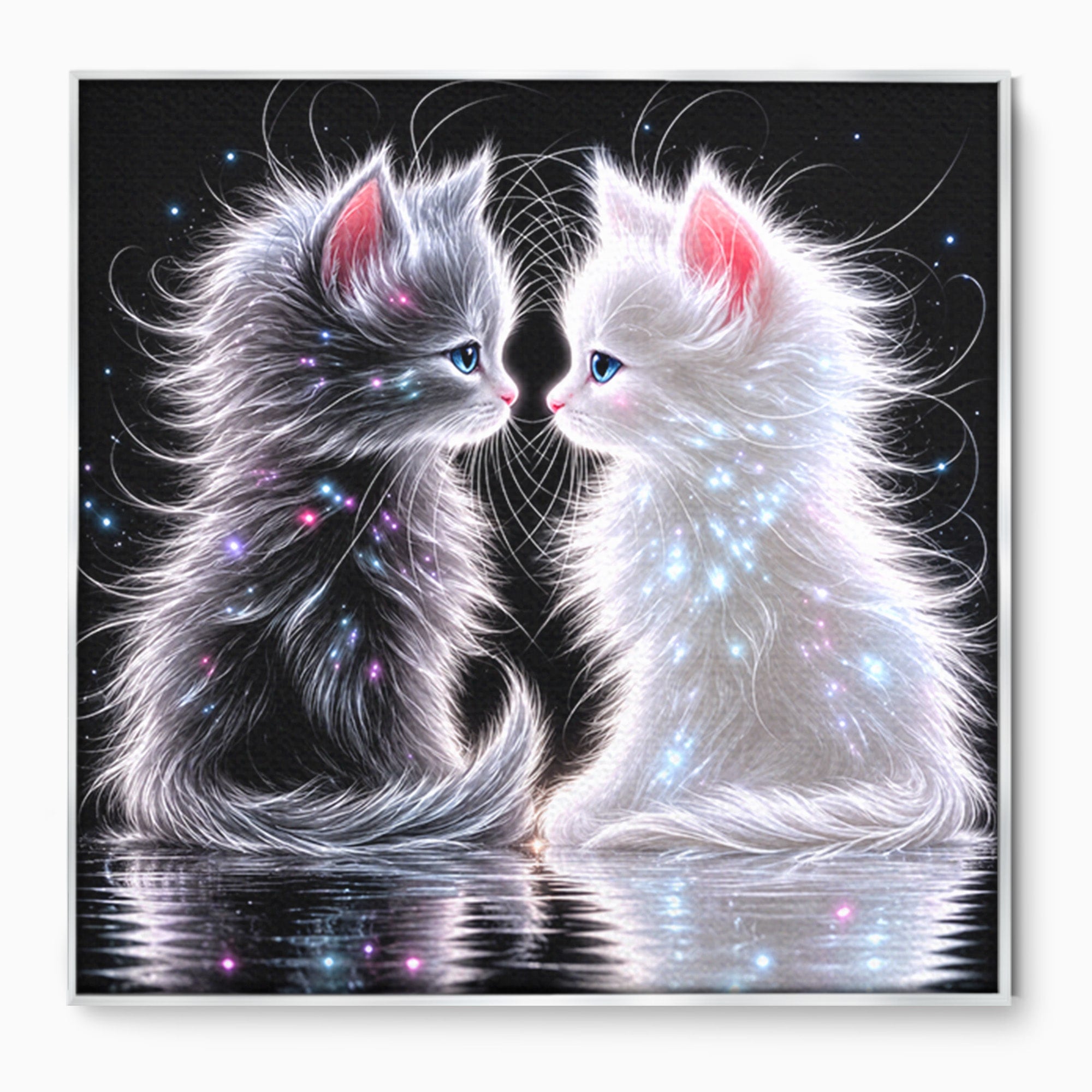 Tablou Canvas Premium LuxCanva® U1185, Pisici Magice, Animale, Pisici, Magie, Living, Dormitor, Culori Vibrante