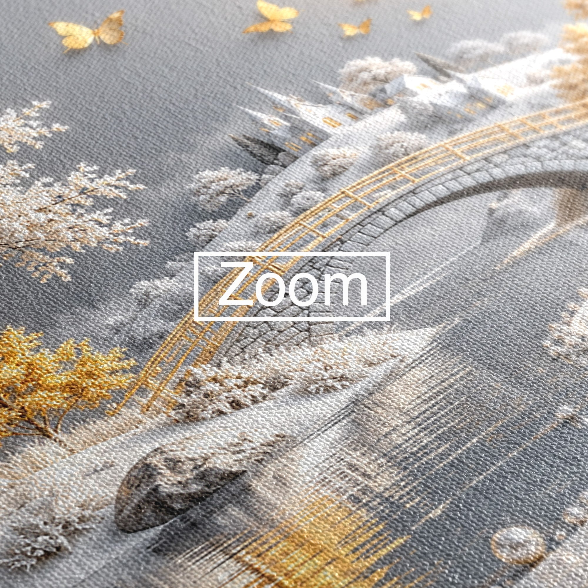 Tablou Canvas Premium LuxCanva® U1188, Peisaj Feeric Lunar, Pod, Arbori, Fantezie, Luna, Peisaj, Living, Dormitor, Culori Vibrante