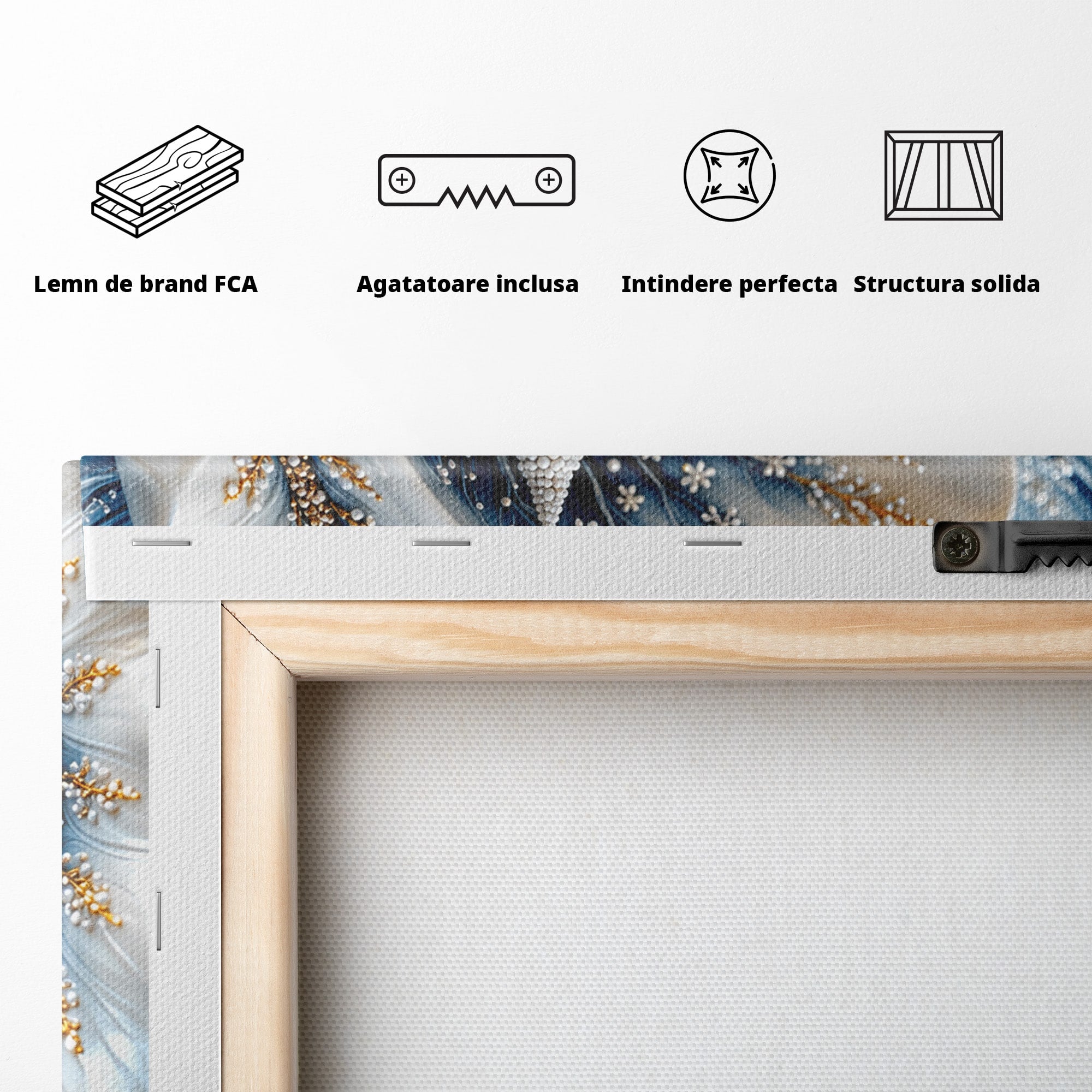 Tablou Canvas Premium LuxCanva® U1191, Castel De Gheata, Iarna, Mistic, Dormitor, Castel, Gheata, Culori Vibrante