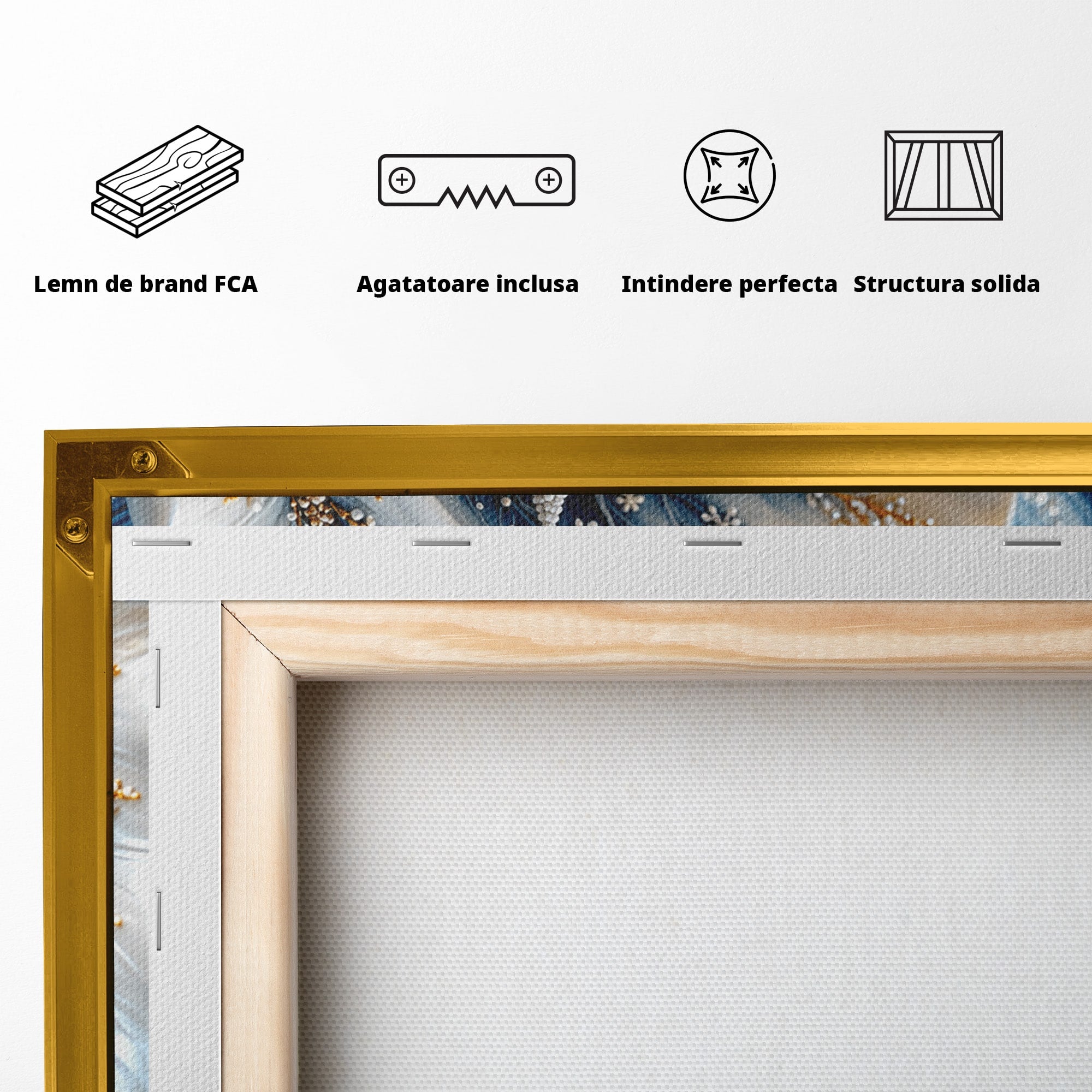 Tablou Canvas Premium LuxCanva® U1191, Castel De Gheata, Iarna, Mistic, Dormitor, Castel, Gheata, Culori Vibrante