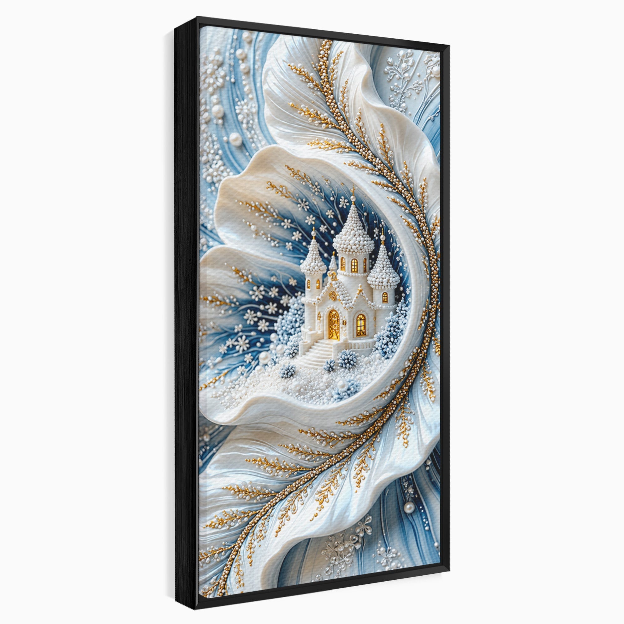 Tablou Canvas Premium LuxCanva® U1191, Castel De Gheata, Iarna, Mistic, Dormitor, Castel, Gheata, Culori Vibrante