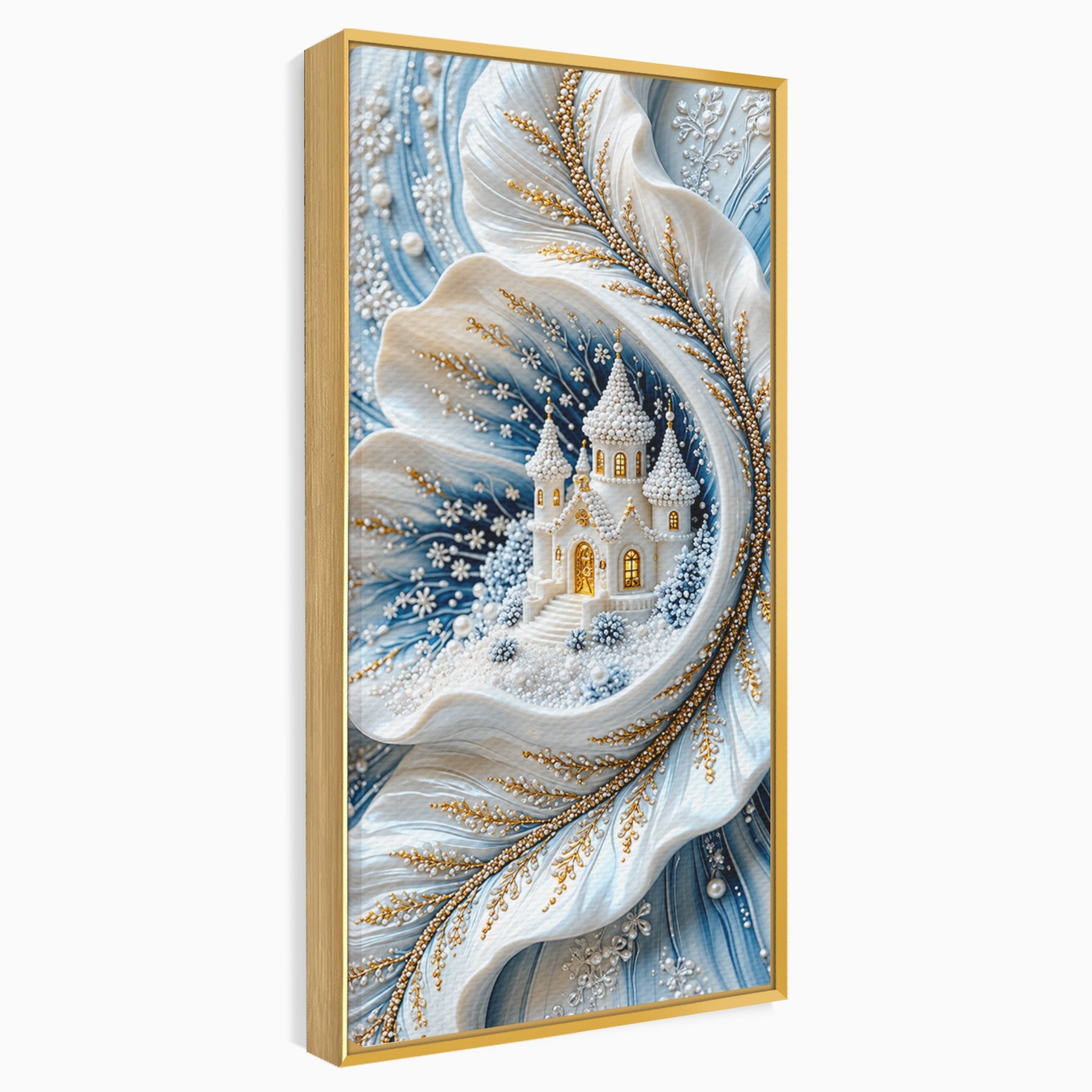 Tablou Canvas Premium LuxCanva® U1191, Castel De Gheata, Iarna, Mistic, Dormitor, Castel, Gheata, Culori Vibrante