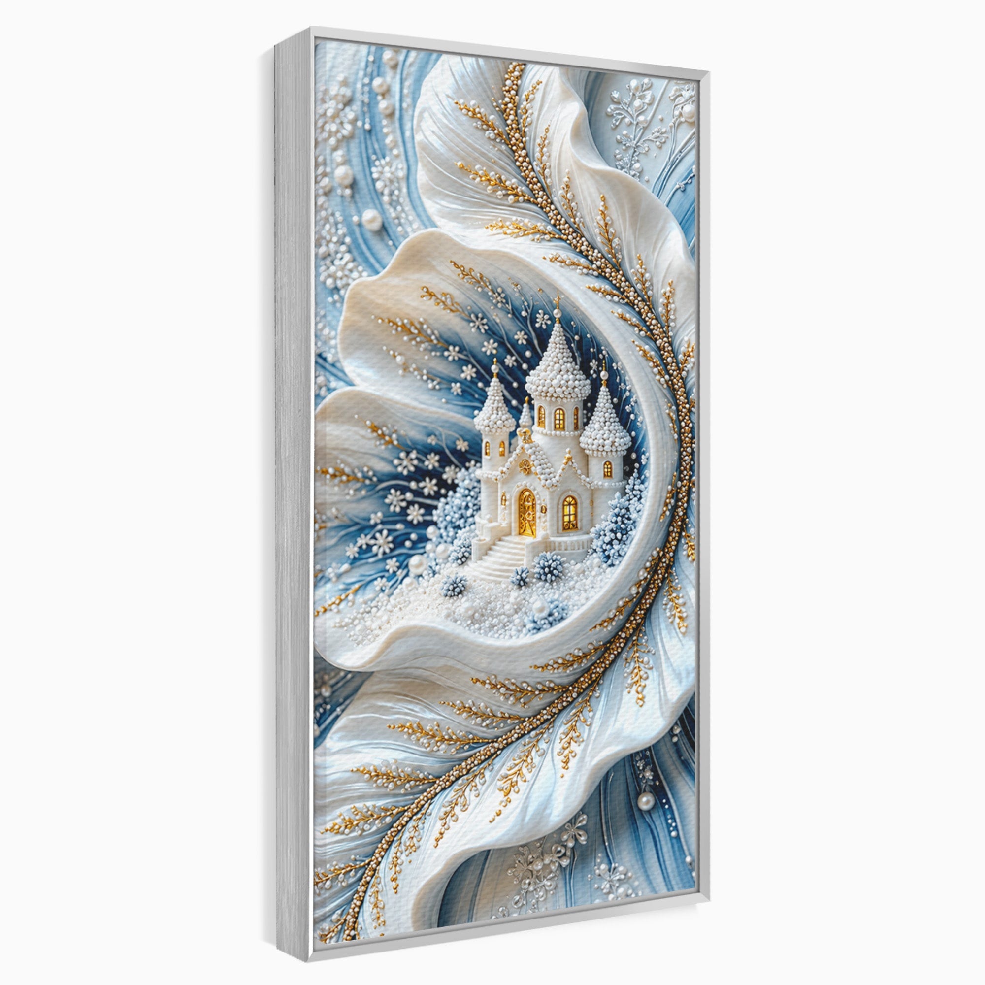 Tablou Canvas Premium LuxCanva® U1191, Castel De Gheata, Iarna, Mistic, Dormitor, Castel, Gheata, Culori Vibrante