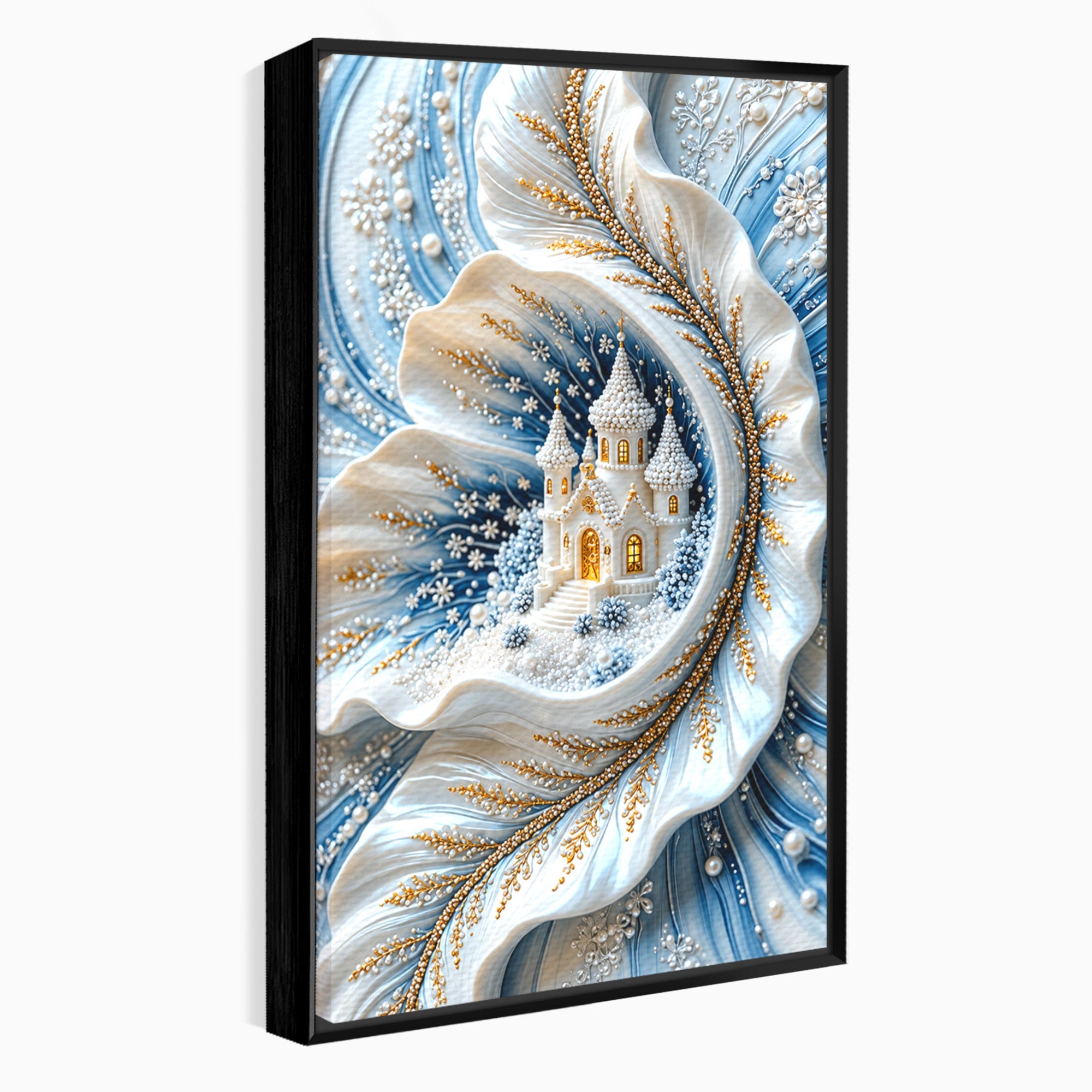 Tablou Canvas Premium LuxCanva® U1191, Castel De Gheata, Iarna, Mistic, Dormitor, Castel, Gheata, Culori Vibrante