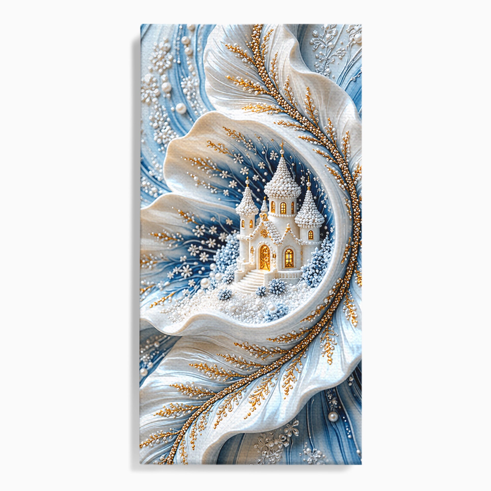 Tablou Canvas Premium LuxCanva® U1191, Castel De Gheata, Iarna, Mistic, Dormitor, Castel, Gheata, Culori Vibrante