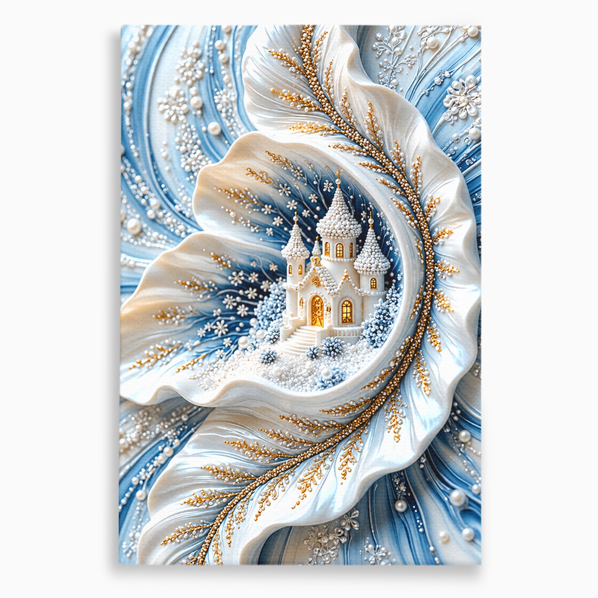 Tablou Canvas Premium LuxCanva® U1191, Castel De Gheata, Iarna, Mistic, Dormitor, Castel, Gheata, Culori Vibrante