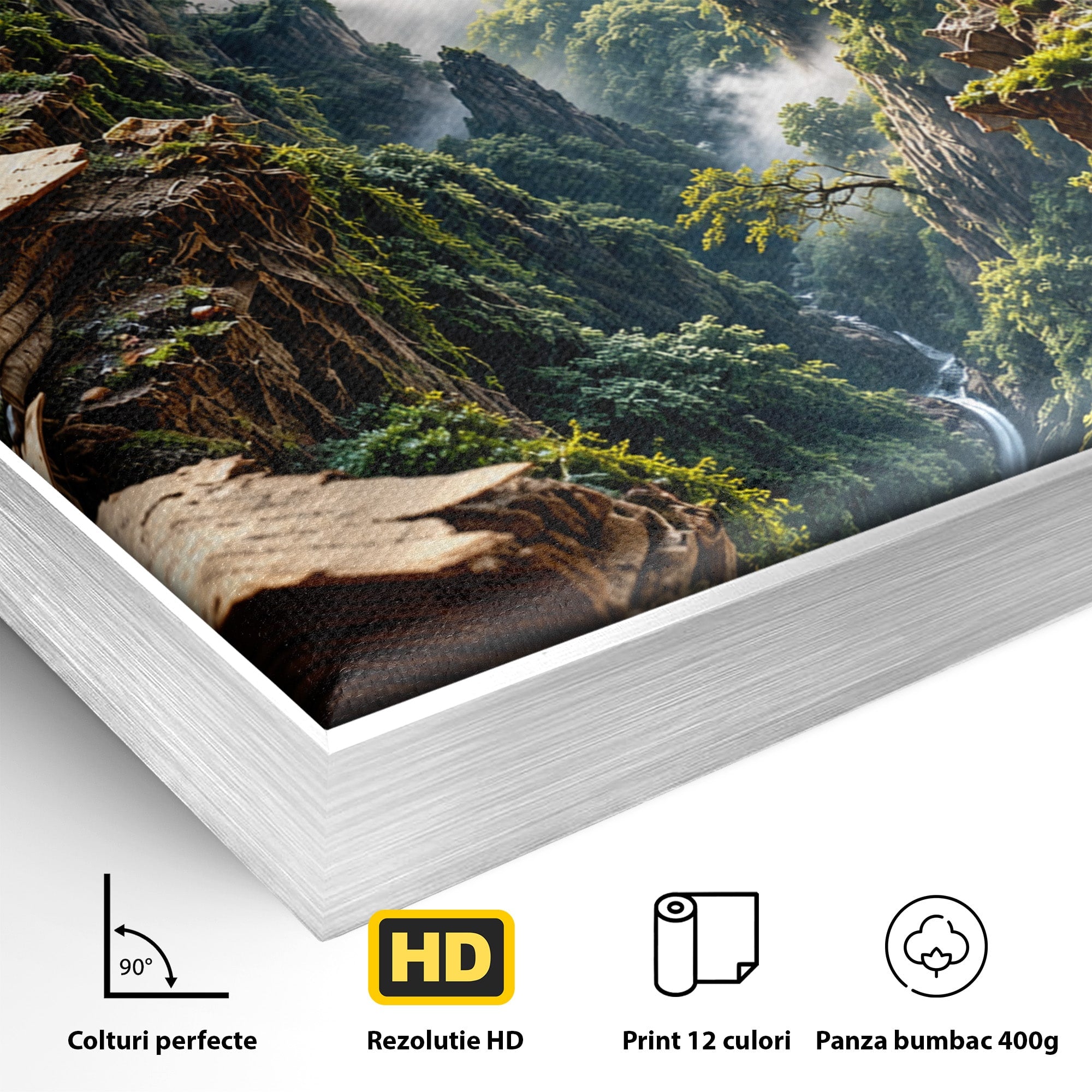 Tablou Canvas Premium LuxCanva® U1193, Lumea Din Carte, Peisaj, Fantezie, Carti, Natura, Living, Culori Vibrante