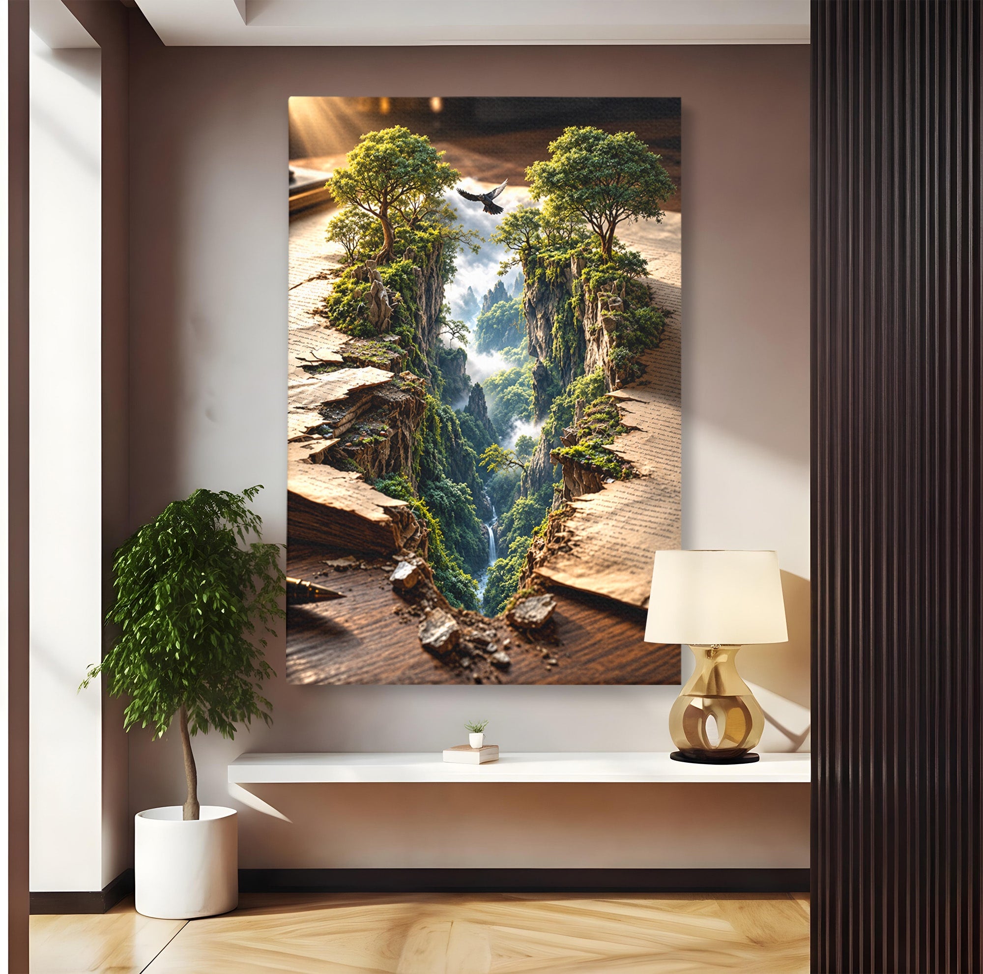 Tablou Canvas Premium LuxCanva® U1193, Lumea Din Carte, Peisaj, Fantezie, Carti, Natura, Living, Culori Vibrante