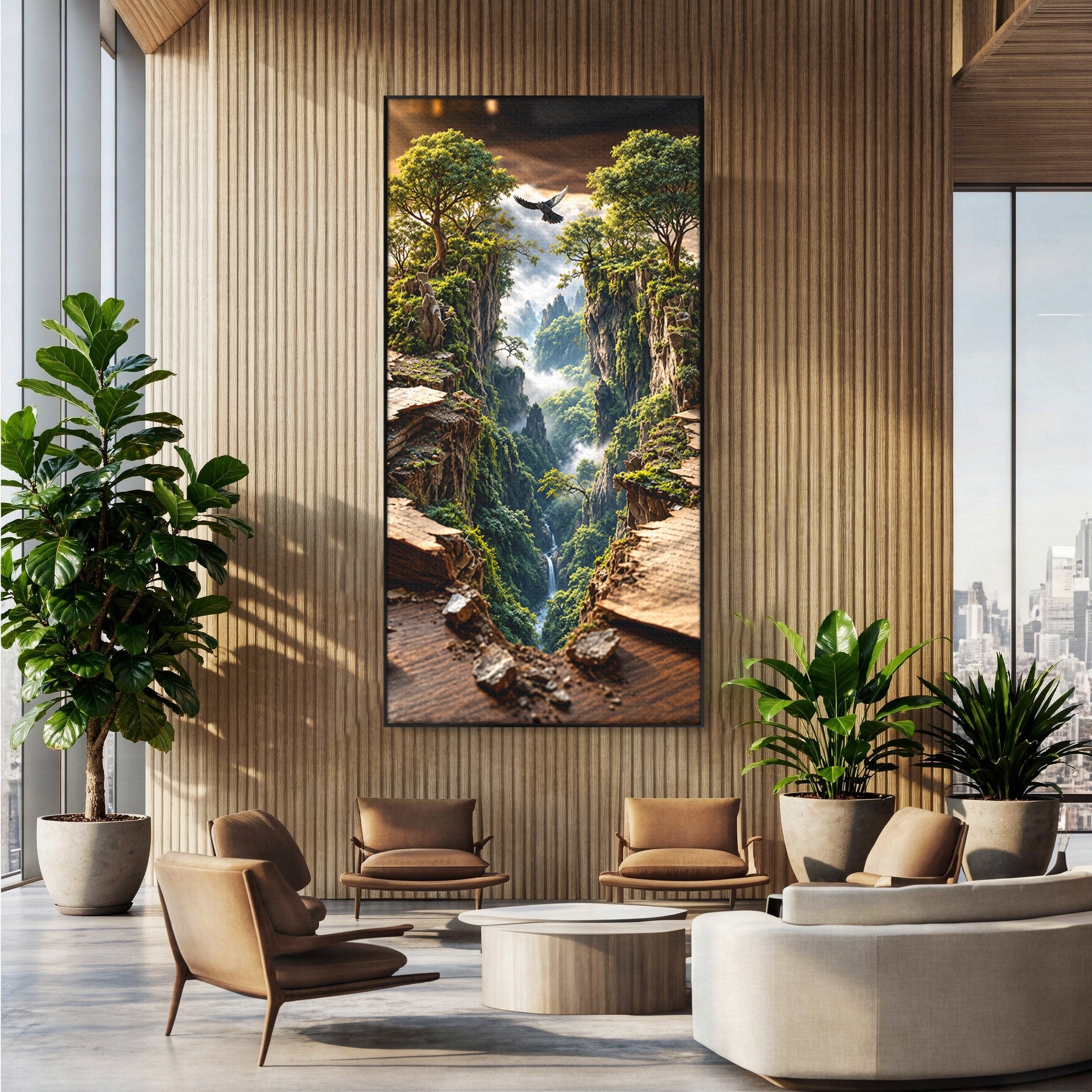 Tablou Canvas Premium LuxCanva® U1193, Lumea Din Carte, Peisaj, Fantezie, Carti, Natura, Living, Culori Vibrante