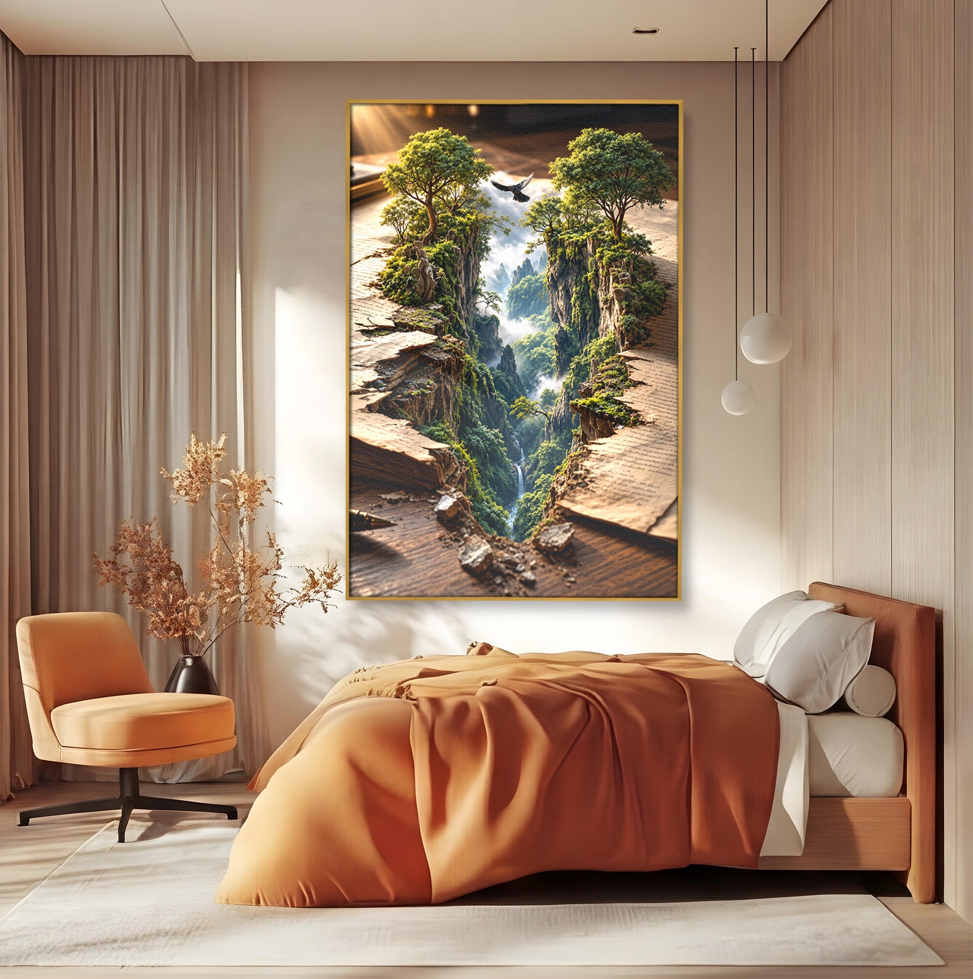 Tablou Canvas Premium LuxCanva® U1193, Lumea Din Carte, Peisaj, Fantezie, Carti, Natura, Living, Culori Vibrante