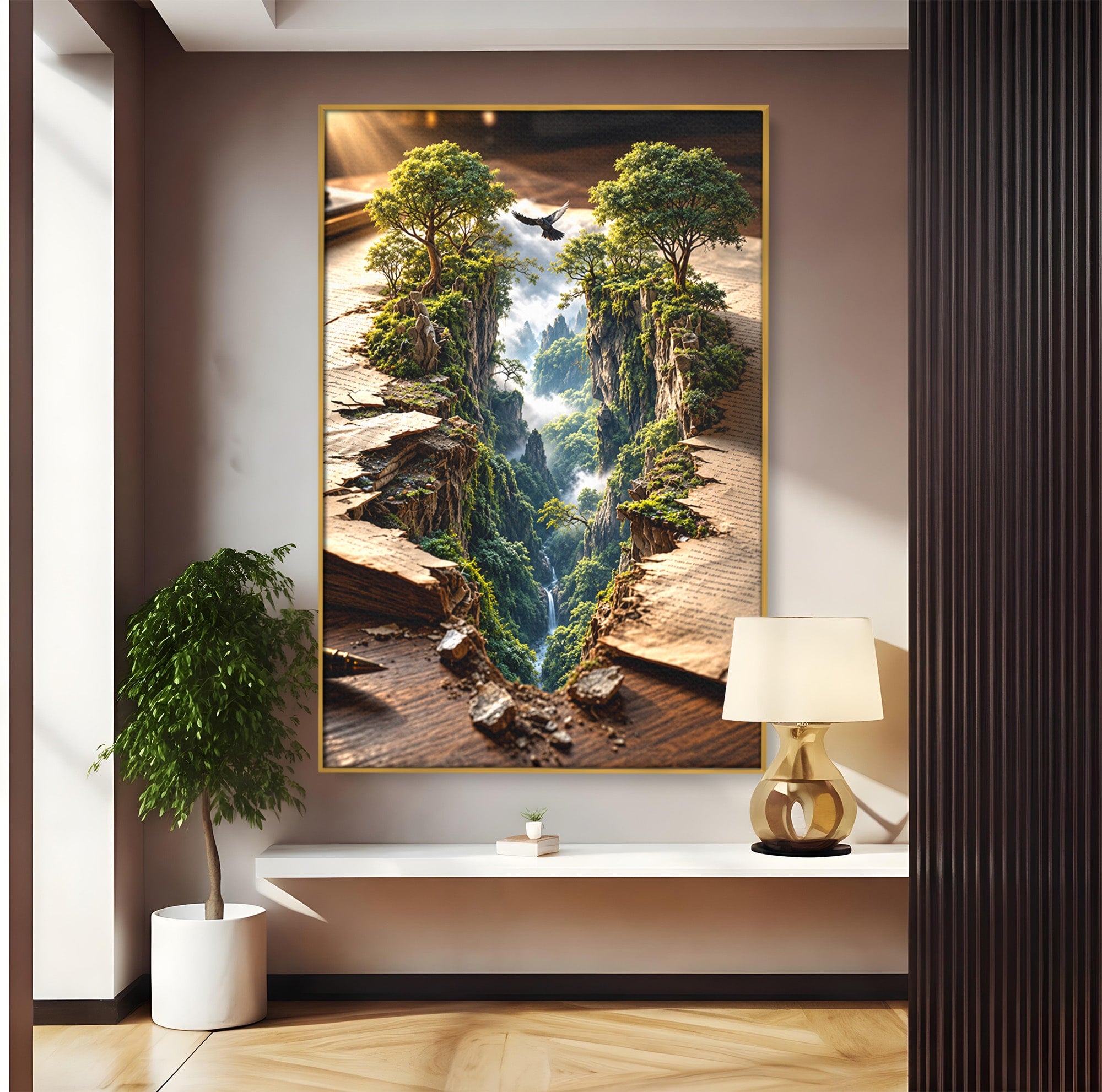 Tablou Canvas Premium LuxCanva® U1193, Lumea Din Carte, Peisaj, Fantezie, Carti, Natura, Living, Culori Vibrante
