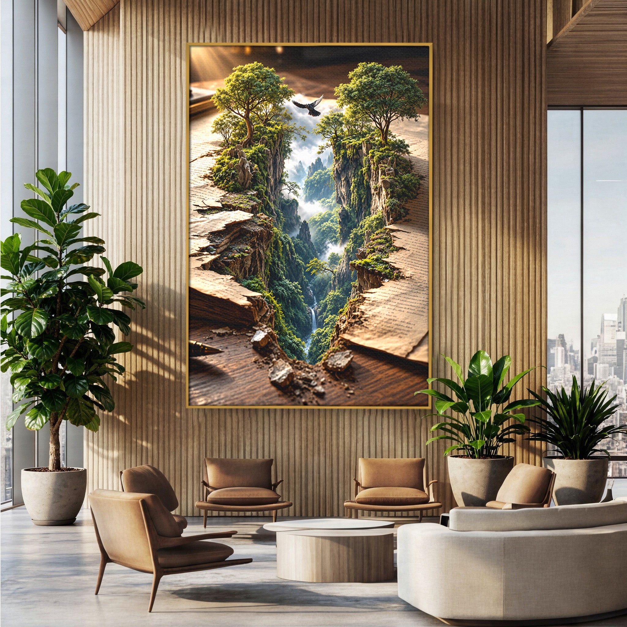 Tablou Canvas Premium LuxCanva® U1193, Lumea Din Carte, Peisaj, Fantezie, Carti, Natura, Living, Culori Vibrante
