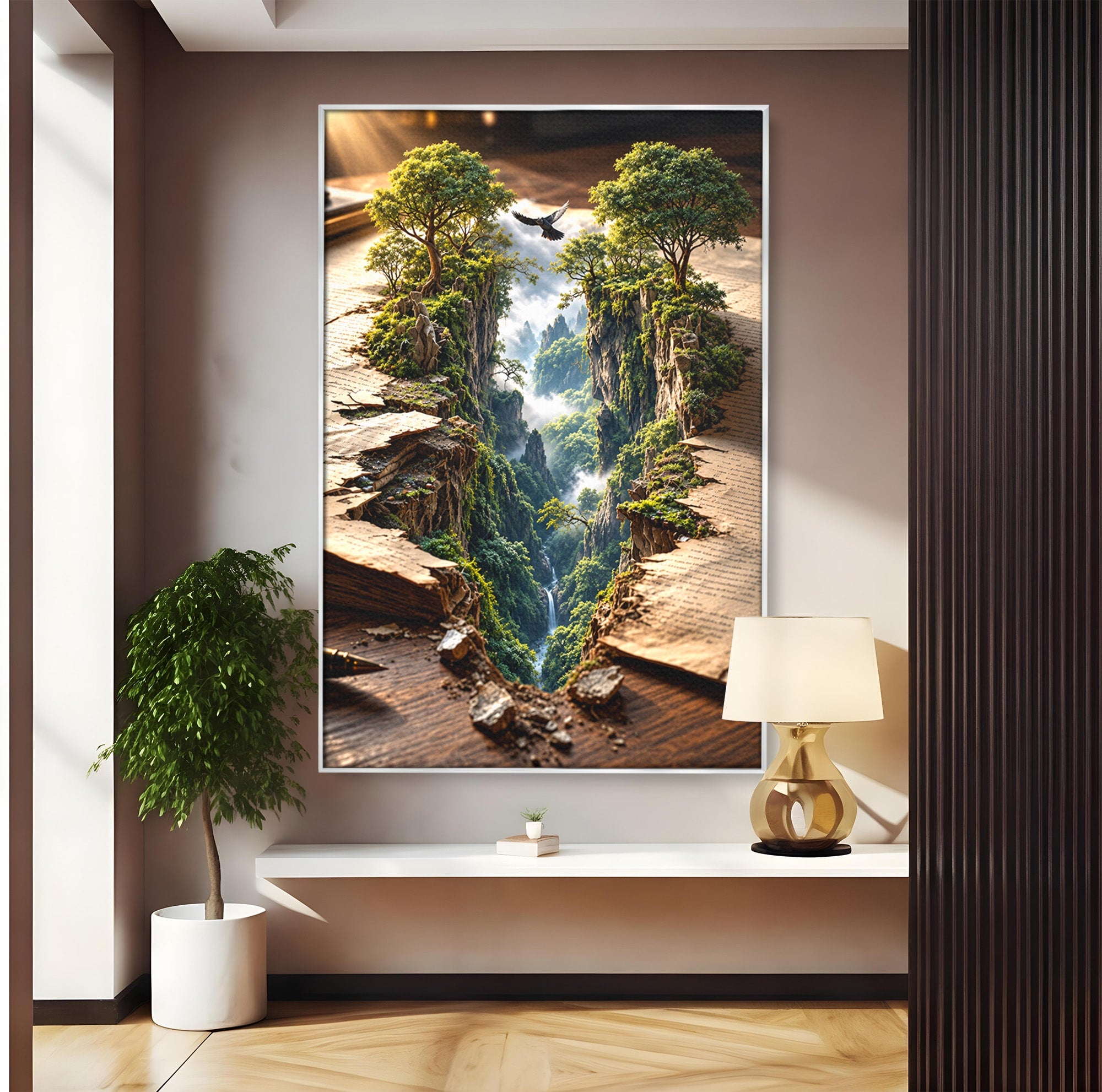 Tablou Canvas Premium LuxCanva® U1193, Lumea Din Carte, Peisaj, Fantezie, Carti, Natura, Living, Culori Vibrante