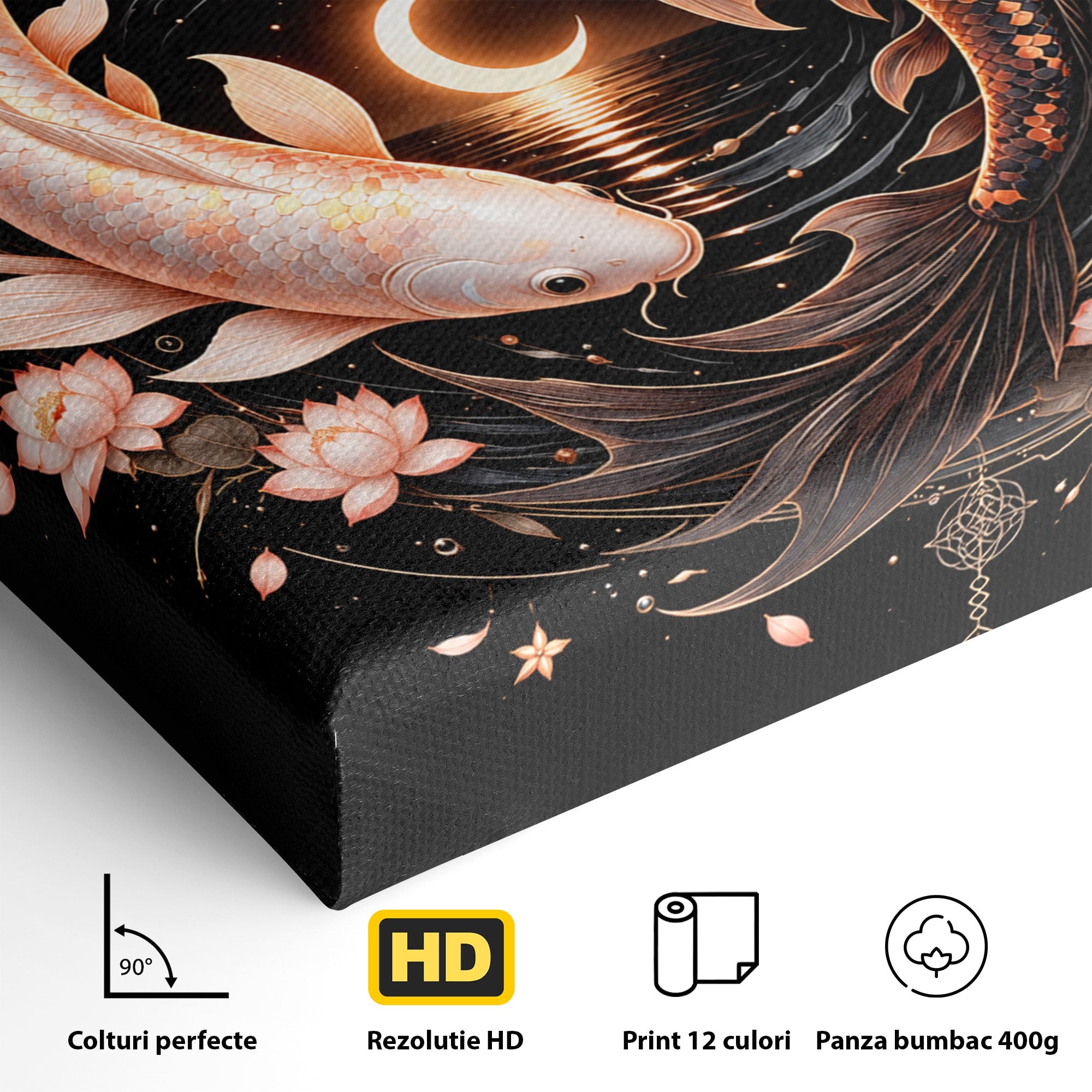 Tablou Canvas Premium LuxCanva® U1194, Pesti Yin Si Yang, Pesti, Natura, Dormitor, Armonie, Yin Yang, Culori Vibrante