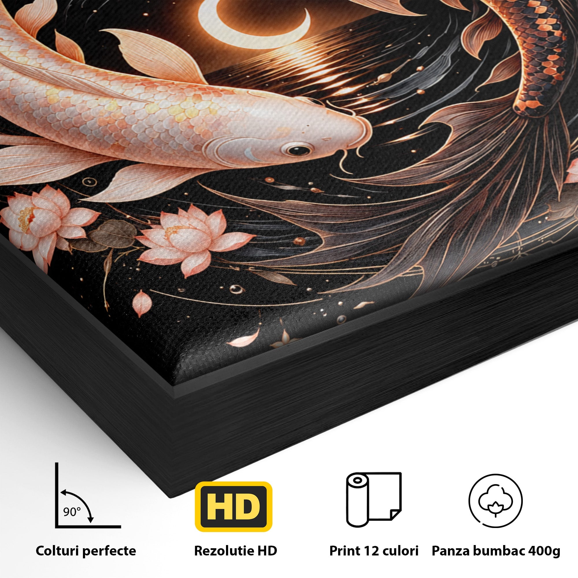 Tablou Canvas Premium LuxCanva® U1194, Pesti Yin Si Yang, Pesti, Natura, Dormitor, Armonie, Yin Yang, Culori Vibrante