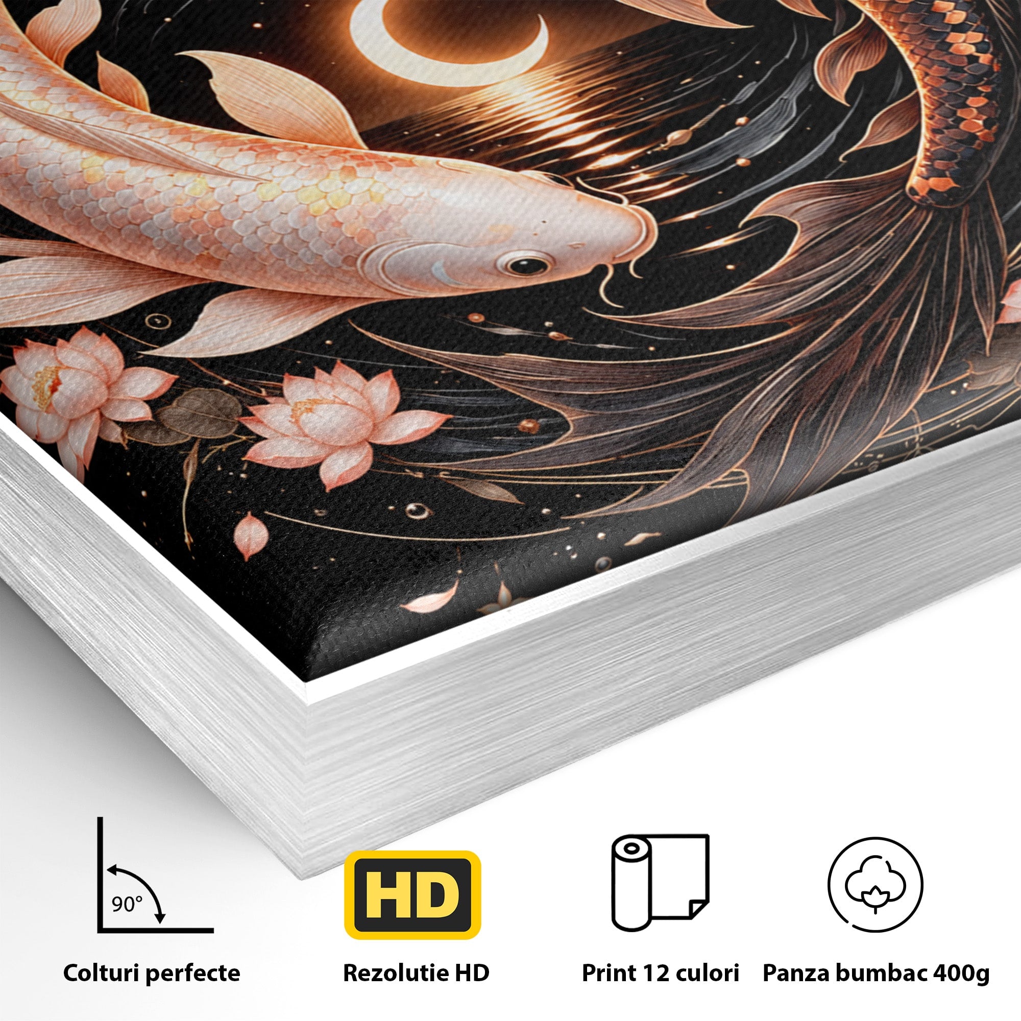 Tablou Canvas Premium LuxCanva® U1194, Pesti Yin Si Yang, Pesti, Natura, Dormitor, Armonie, Yin Yang, Culori Vibrante