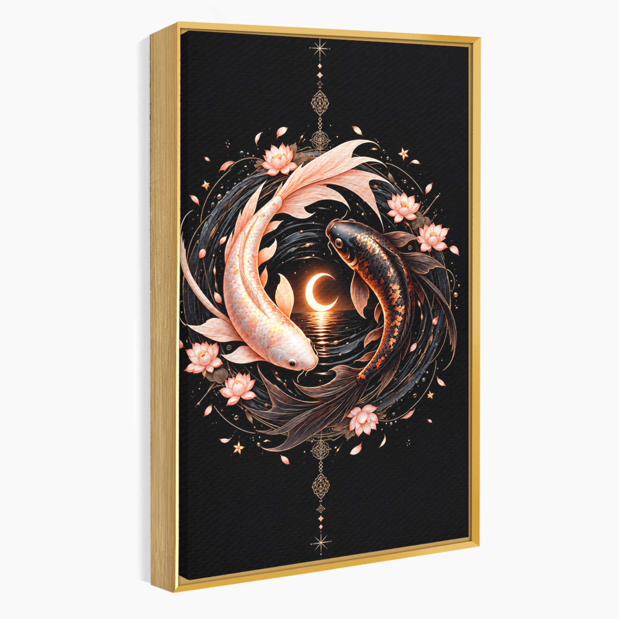 Tablou Canvas Premium LuxCanva® U1194, Pesti Yin Si Yang, Pesti, Natura, Dormitor, Armonie, Yin Yang, Culori Vibrante