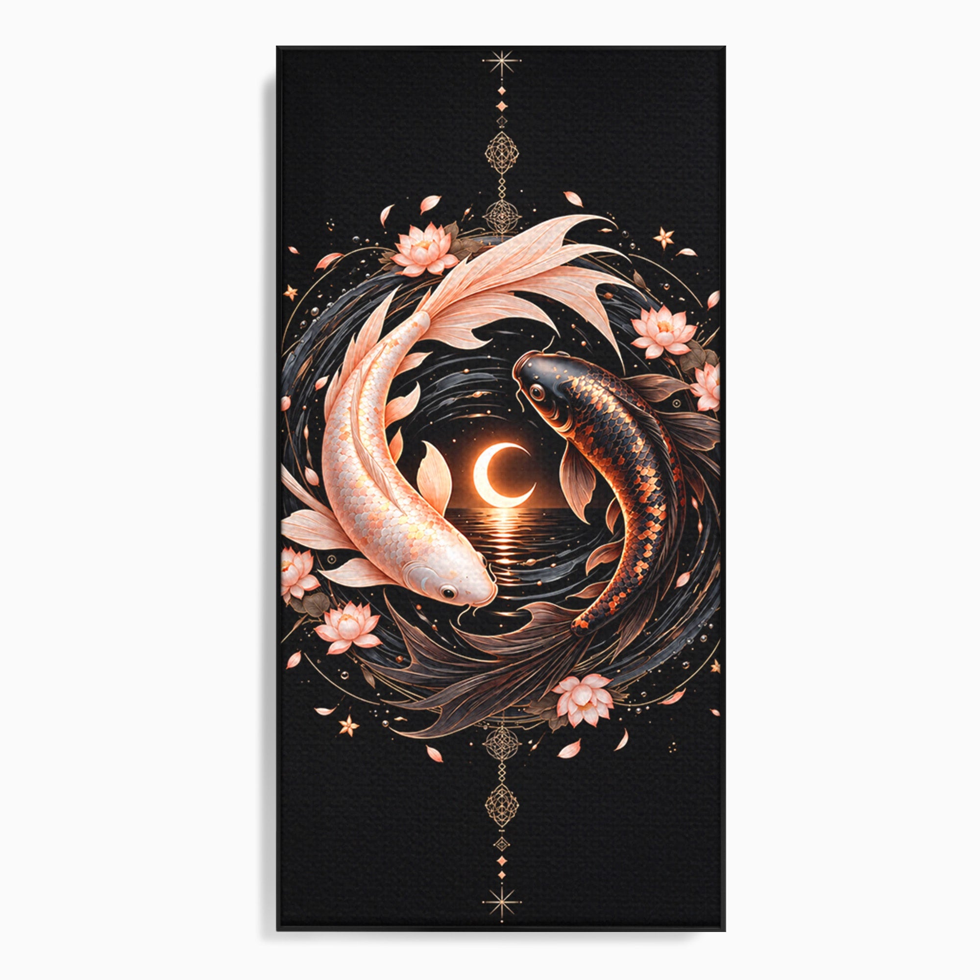 Tablou Canvas Premium LuxCanva® U1194, Pesti Yin Si Yang, Pesti, Natura, Dormitor, Armonie, Yin Yang, Culori Vibrante
