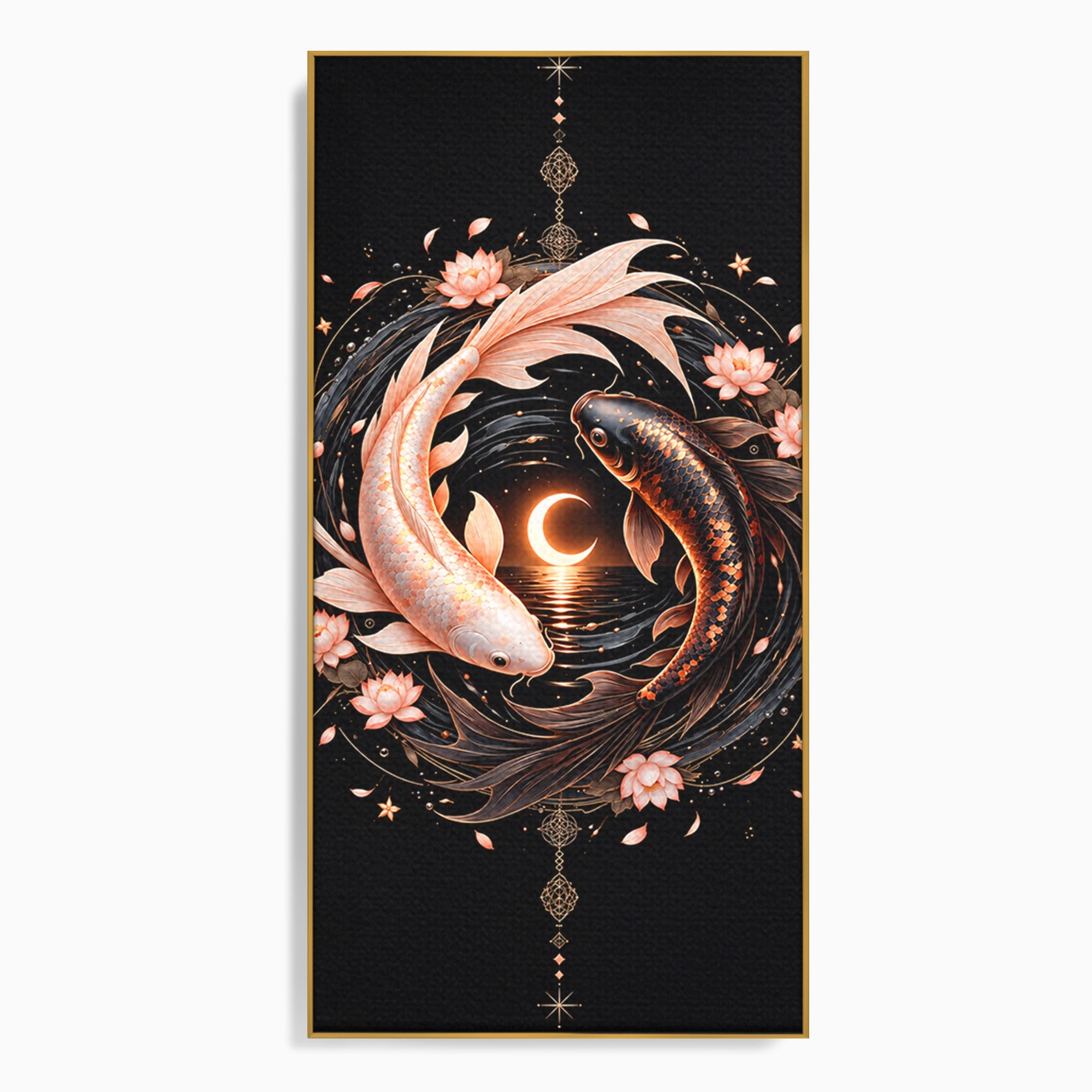 Tablou Canvas Premium LuxCanva® U1194, Pesti Yin Si Yang, Pesti, Natura, Dormitor, Armonie, Yin Yang, Culori Vibrante