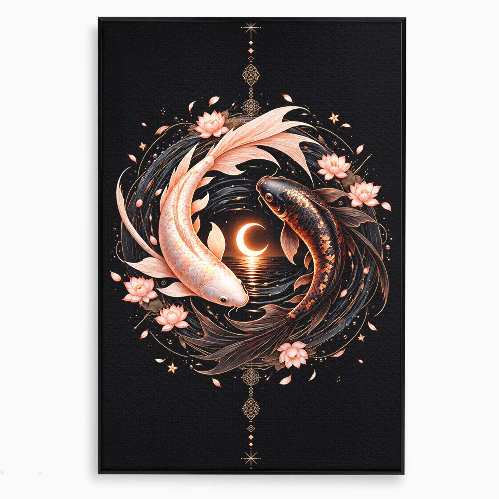 Tablou Canvas Premium LuxCanva® U1194, Pesti Yin Si Yang, Pesti, Natura, Dormitor, Armonie, Yin Yang, Culori Vibrante