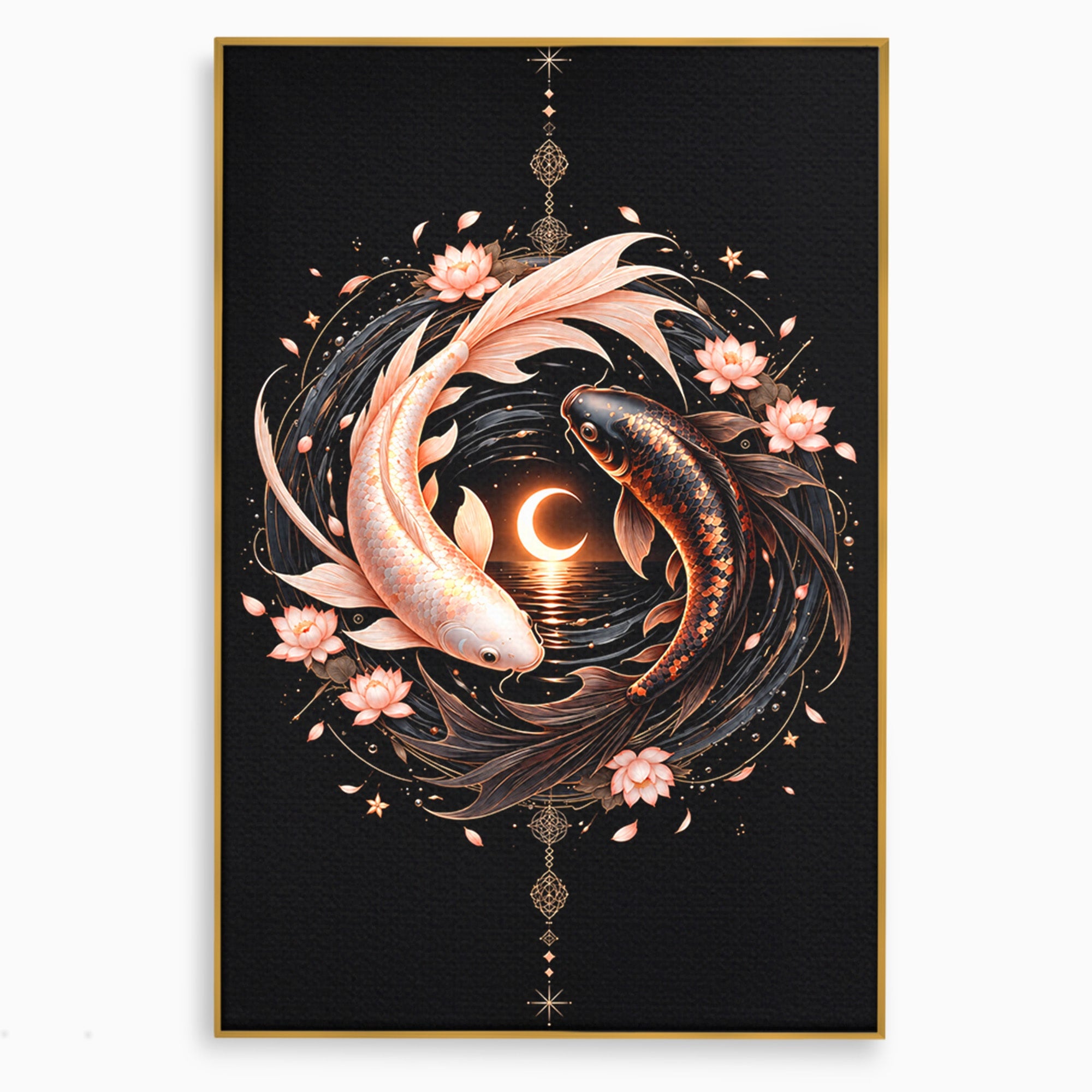 Tablou Canvas Premium LuxCanva® U1194, Pesti Yin Si Yang, Pesti, Natura, Dormitor, Armonie, Yin Yang, Culori Vibrante