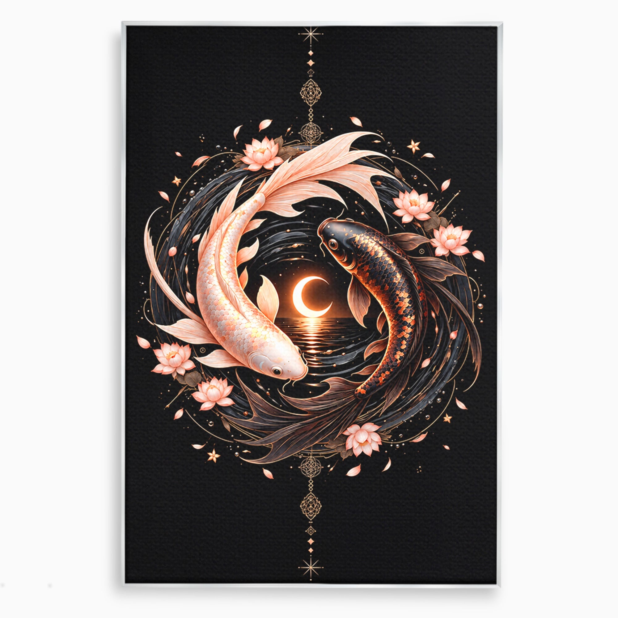 Tablou Canvas Premium LuxCanva® U1194, Pesti Yin Si Yang, Pesti, Natura, Dormitor, Armonie, Yin Yang, Culori Vibrante