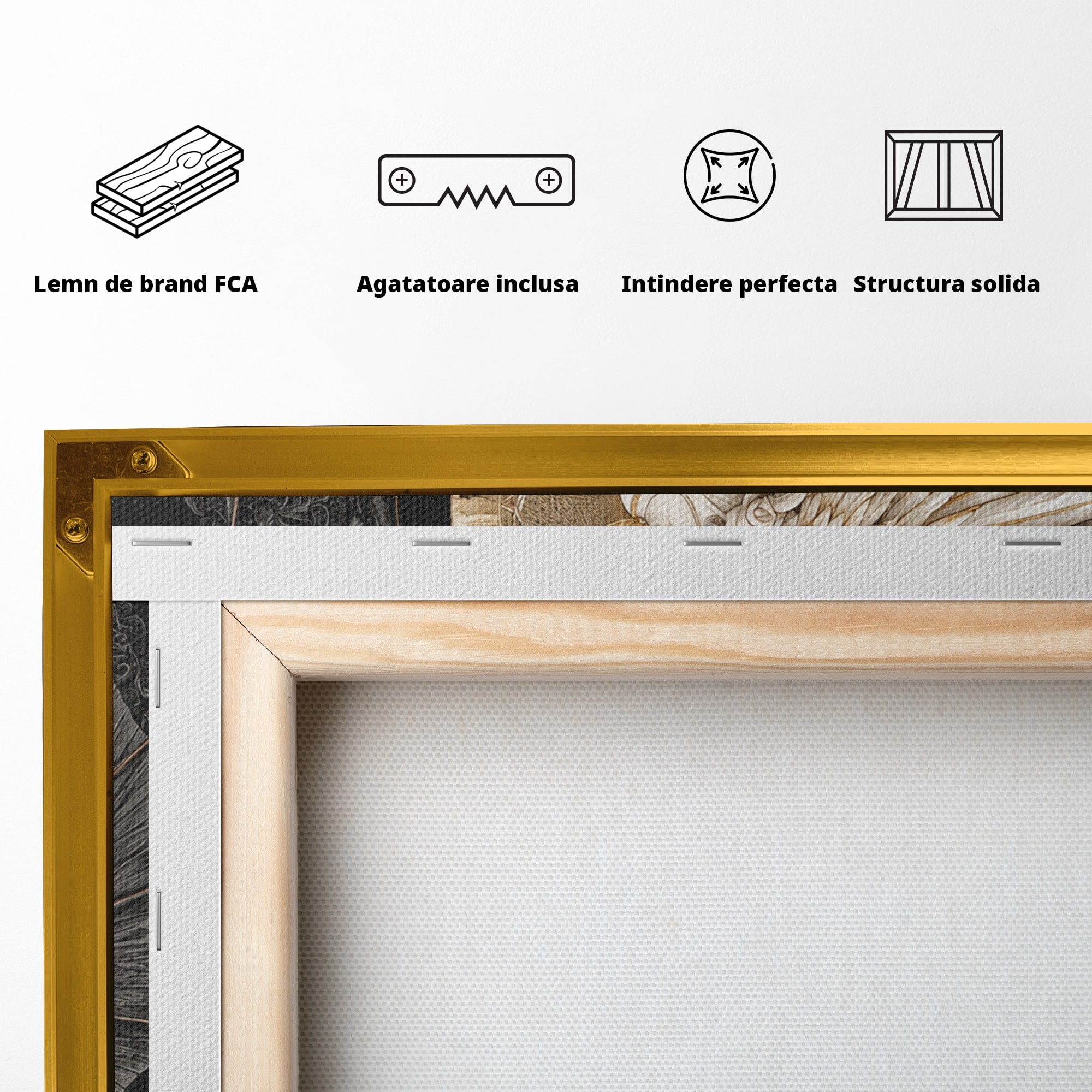 Tablou Canvas Premium LuxCanva® U1195, Armonie Celesta, Inger, Demon, Yin Yang, Simbolism, Dormitor, Culori Vibrante