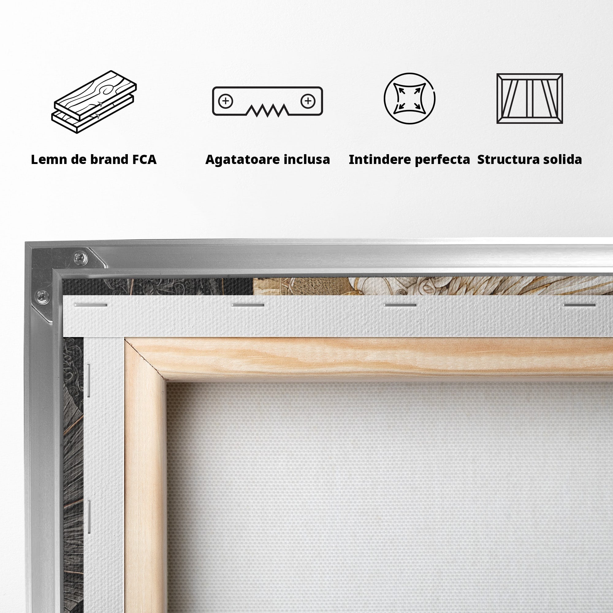 Tablou Canvas Premium LuxCanva® U1195, Armonie Celesta, Inger, Demon, Yin Yang, Simbolism, Dormitor, Culori Vibrante