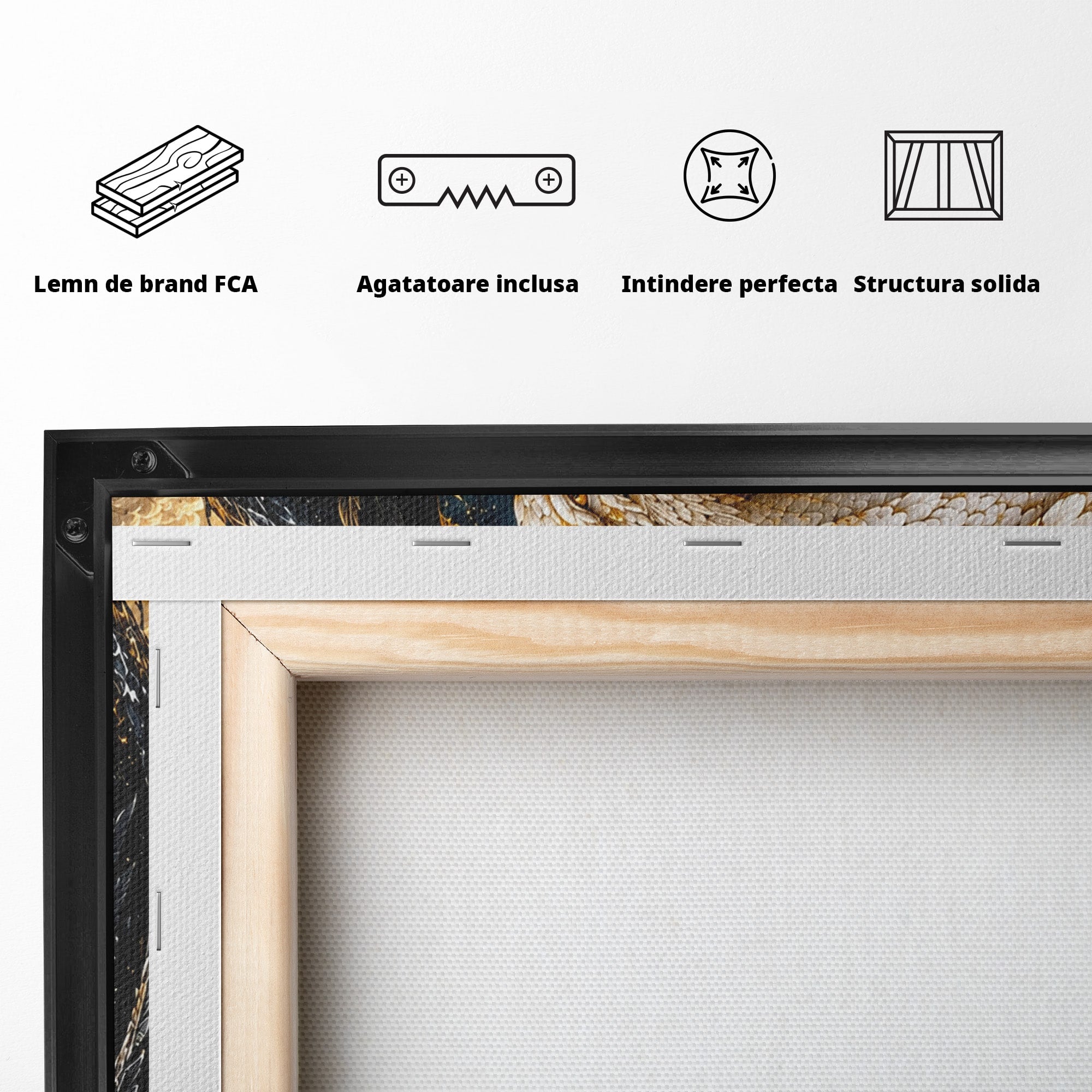Tablou Canvas Premium LuxCanva® U1196, Dragonul Yin Si Yang, Mitologie, Echilibru, Fantezie, Dormitor, Dragon, Culori Vibrante