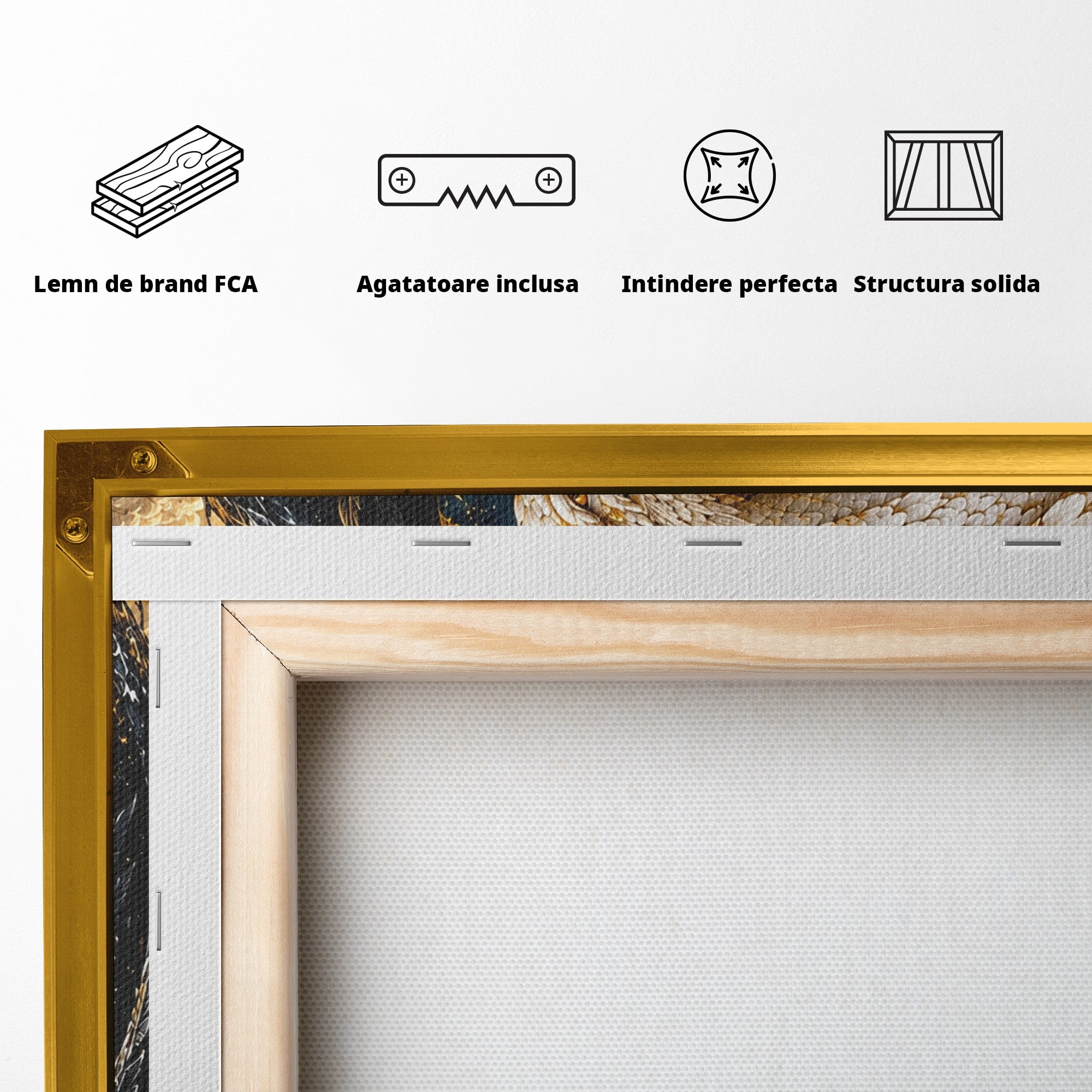 Tablou Canvas Premium LuxCanva® U1196, Dragonul Yin Si Yang, Mitologie, Echilibru, Fantezie, Dormitor, Dragon, Culori Vibrante