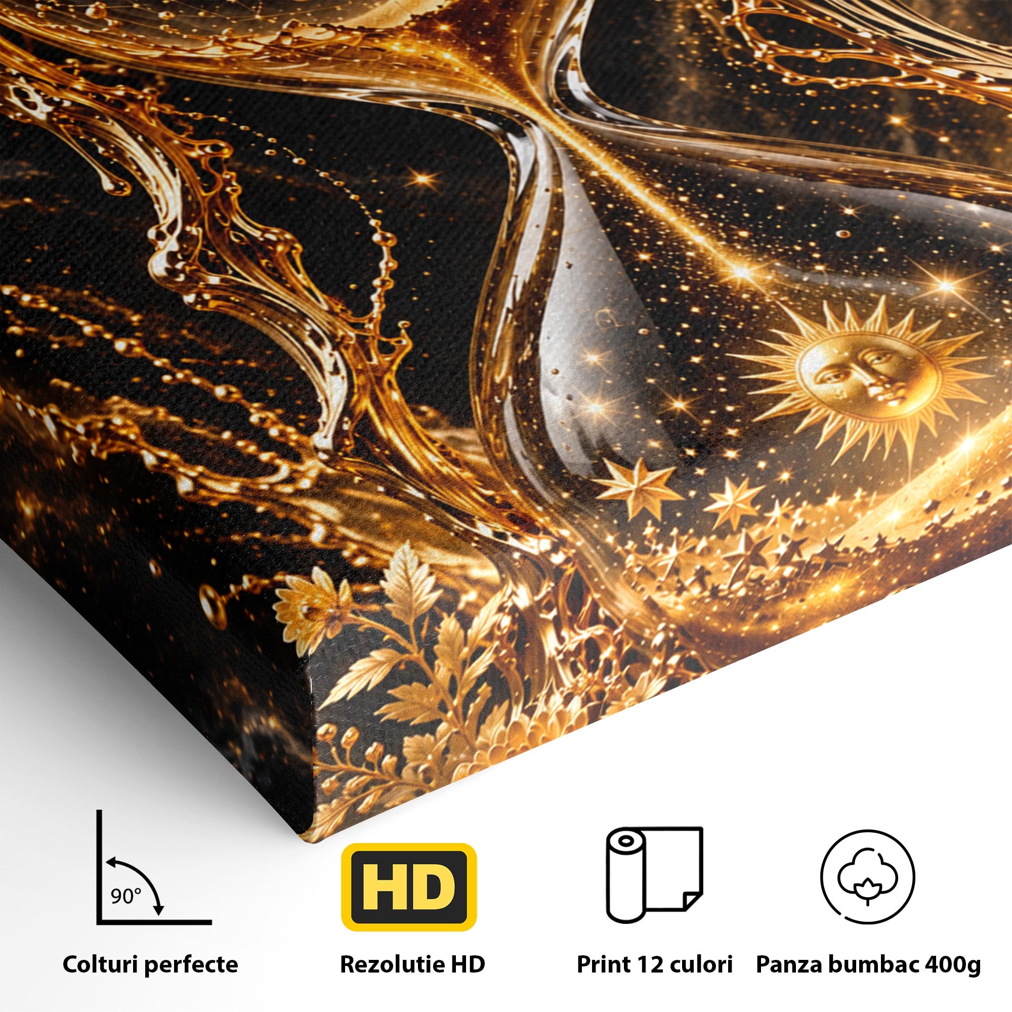 Tablou Canvas Premium LuxCanva® U1200, Clepsidra Cosmica, Univers, Timp, Cosmos, Clepsidra, Dormitor, Living, Culori Vibrante