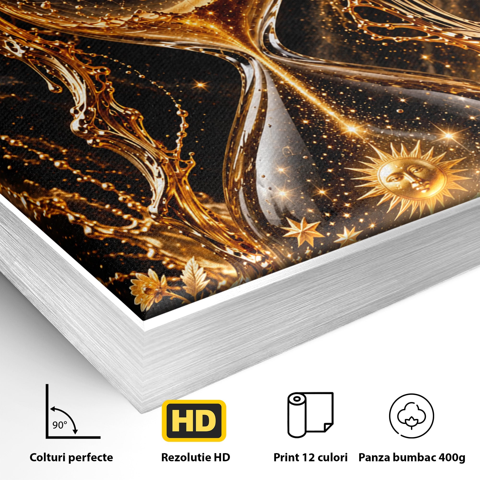 Tablou Canvas Premium LuxCanva® U1200, Clepsidra Cosmica, Univers, Timp, Cosmos, Clepsidra, Dormitor, Living, Culori Vibrante