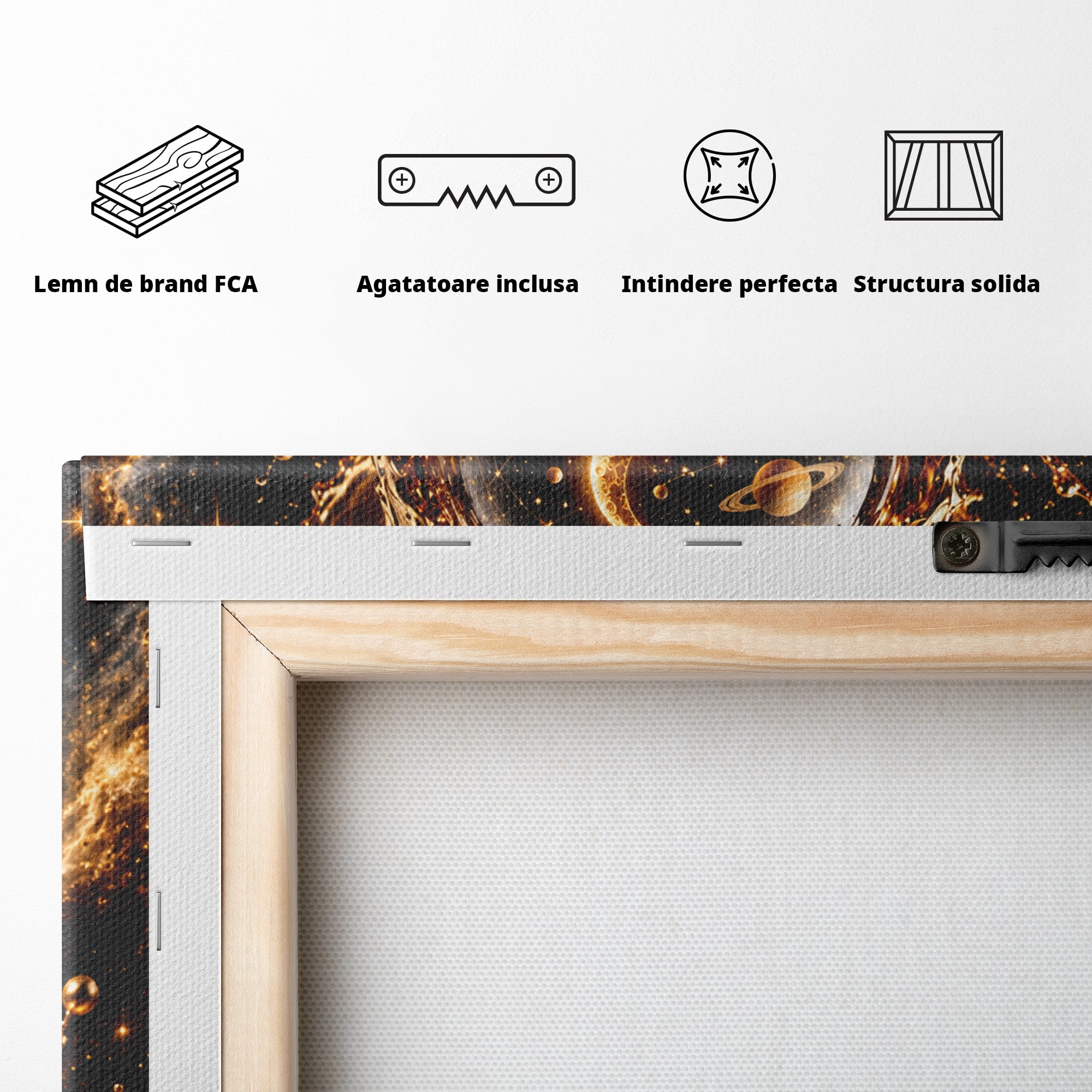 Tablou Canvas Premium LuxCanva® U1200, Clepsidra Cosmica, Univers, Timp, Cosmos, Clepsidra, Dormitor, Living, Culori Vibrante