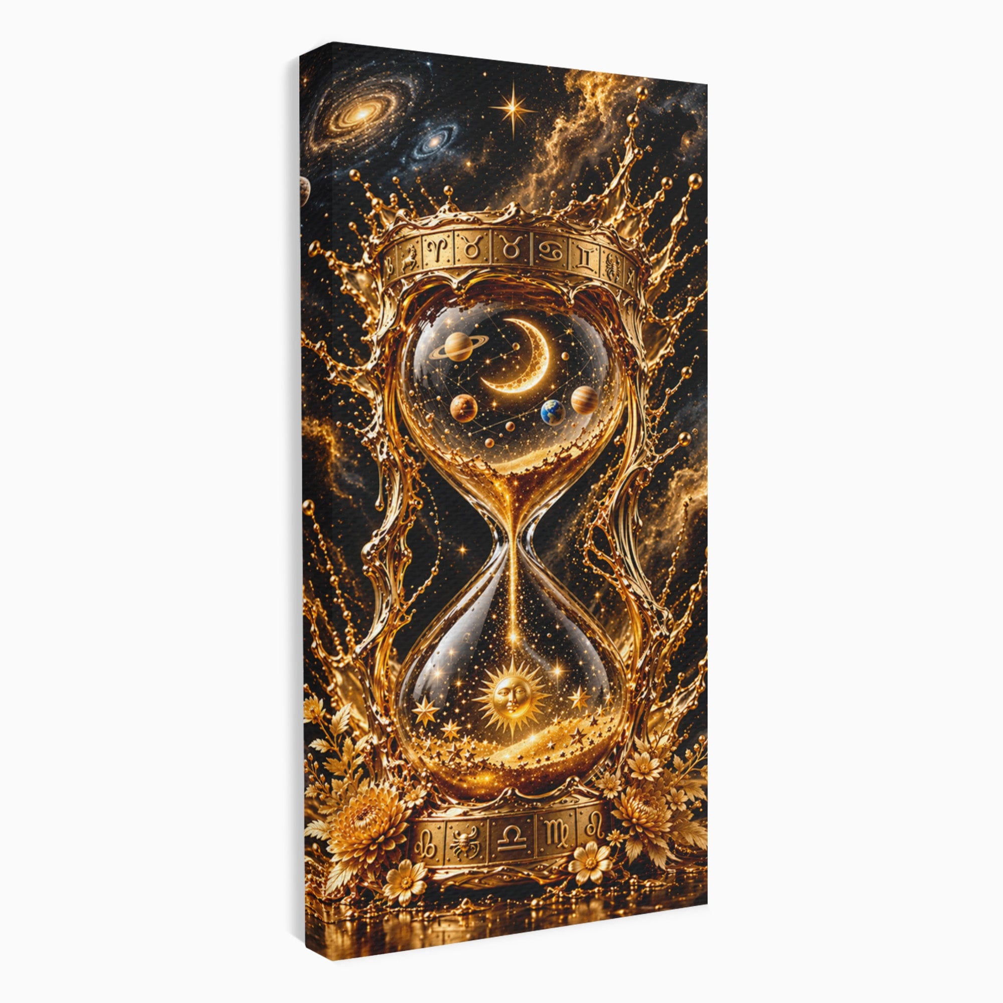 Tablou Canvas Premium LuxCanva® U1200, Clepsidra Cosmica, Univers, Timp, Cosmos, Clepsidra, Dormitor, Living, Culori Vibrante
