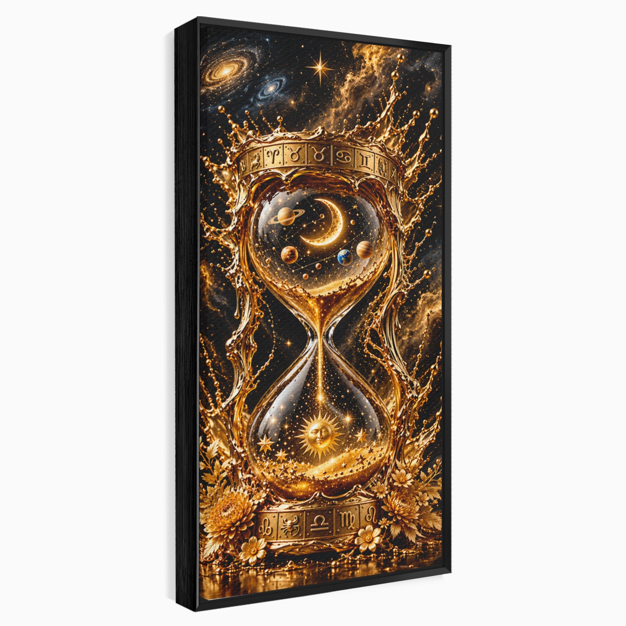 Tablou Canvas Premium LuxCanva® U1200, Clepsidra Cosmica, Univers, Timp, Cosmos, Clepsidra, Dormitor, Living, Culori Vibrante