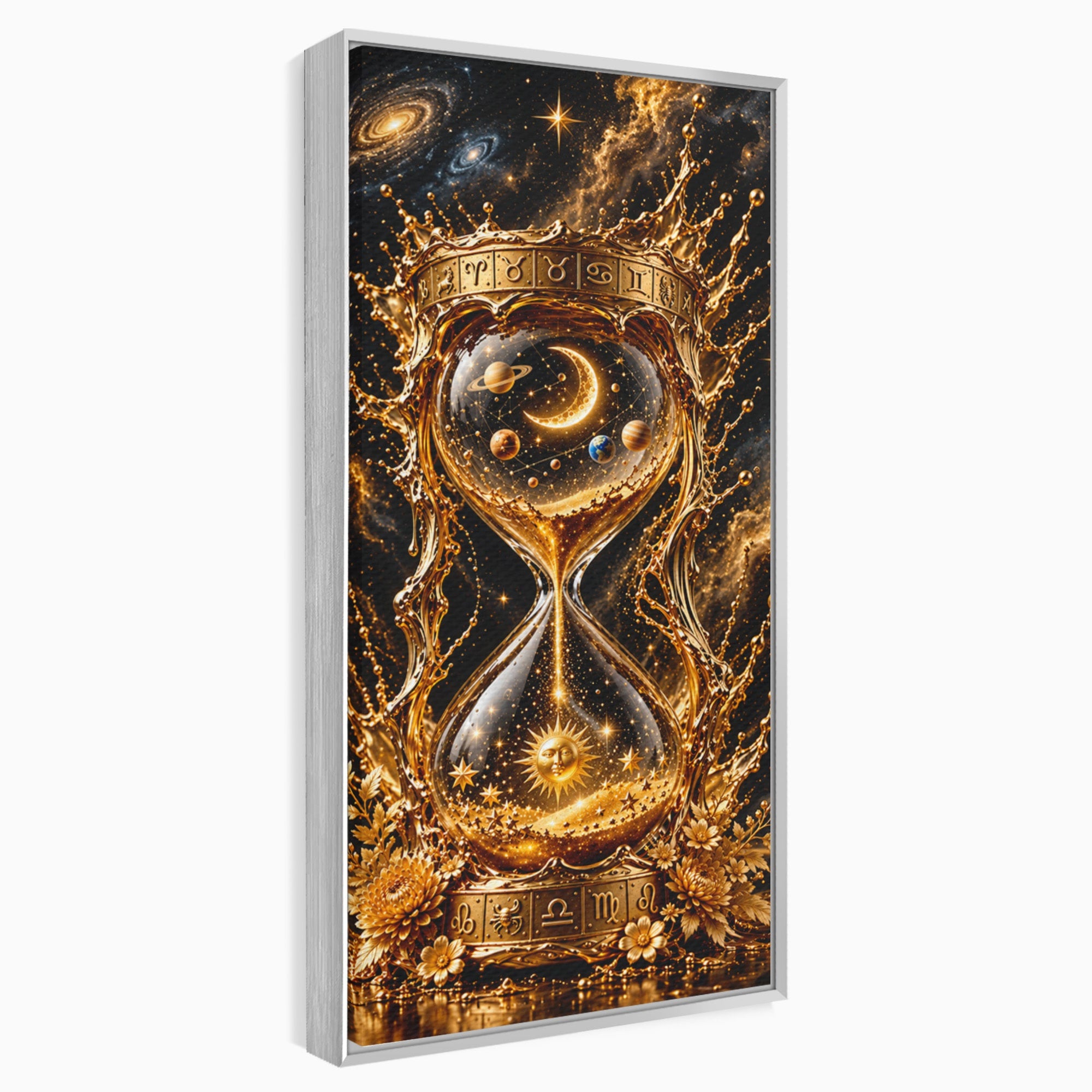 Tablou Canvas Premium LuxCanva® U1200, Clepsidra Cosmica, Univers, Timp, Cosmos, Clepsidra, Dormitor, Living, Culori Vibrante