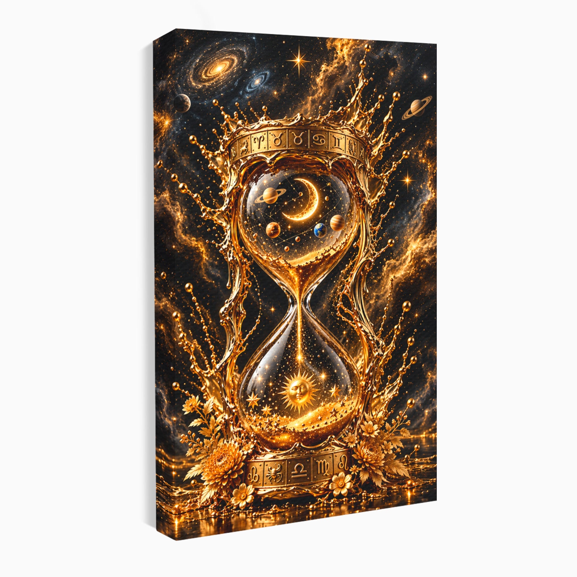 Tablou Canvas Premium LuxCanva® U1200, Clepsidra Cosmica, Univers, Timp, Cosmos, Clepsidra, Dormitor, Living, Culori Vibrante