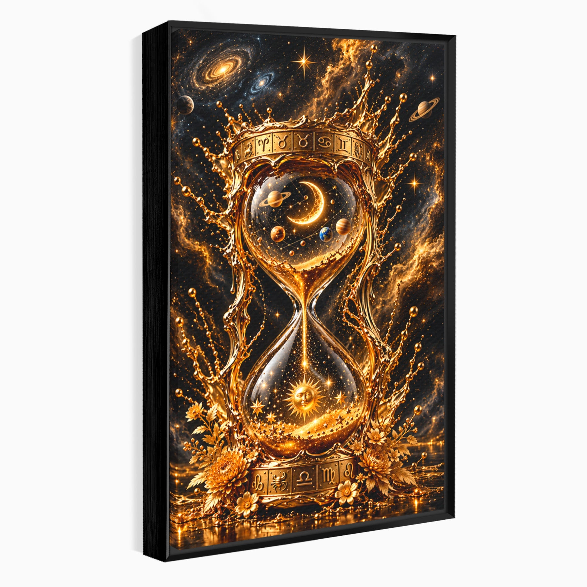 Tablou Canvas Premium LuxCanva® U1200, Clepsidra Cosmica, Univers, Timp, Cosmos, Clepsidra, Dormitor, Living, Culori Vibrante
