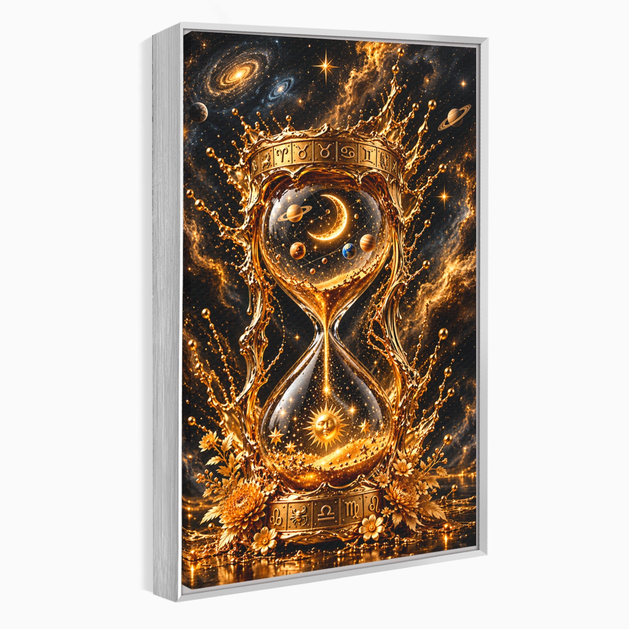 Tablou Canvas Premium LuxCanva® U1200, Clepsidra Cosmica, Univers, Timp, Cosmos, Clepsidra, Dormitor, Living, Culori Vibrante