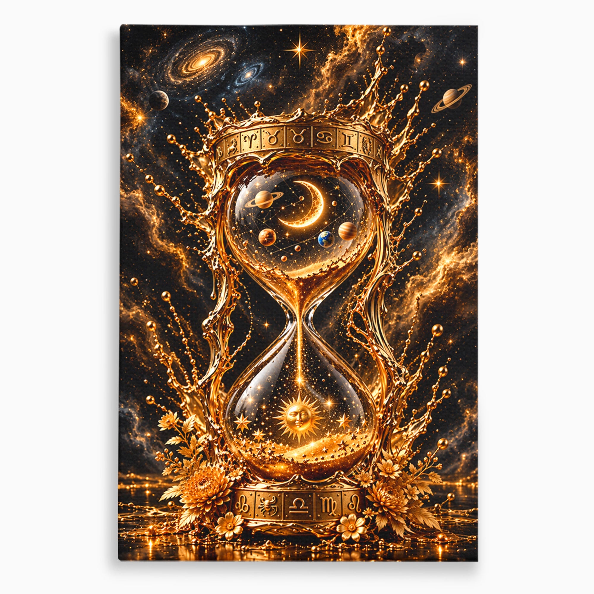 Tablou Canvas Premium LuxCanva® U1200, Clepsidra Cosmica, Univers, Timp, Cosmos, Clepsidra, Dormitor, Living, Culori Vibrante