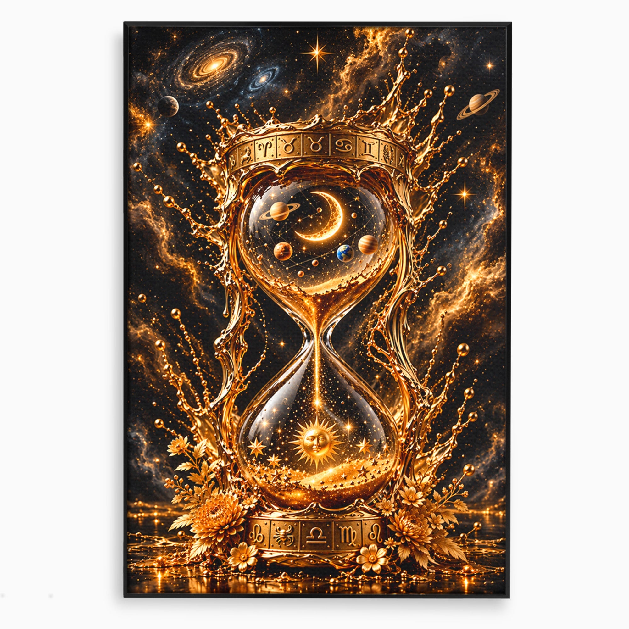 Tablou Canvas Premium LuxCanva® U1200, Clepsidra Cosmica, Univers, Timp, Cosmos, Clepsidra, Dormitor, Living, Culori Vibrante
