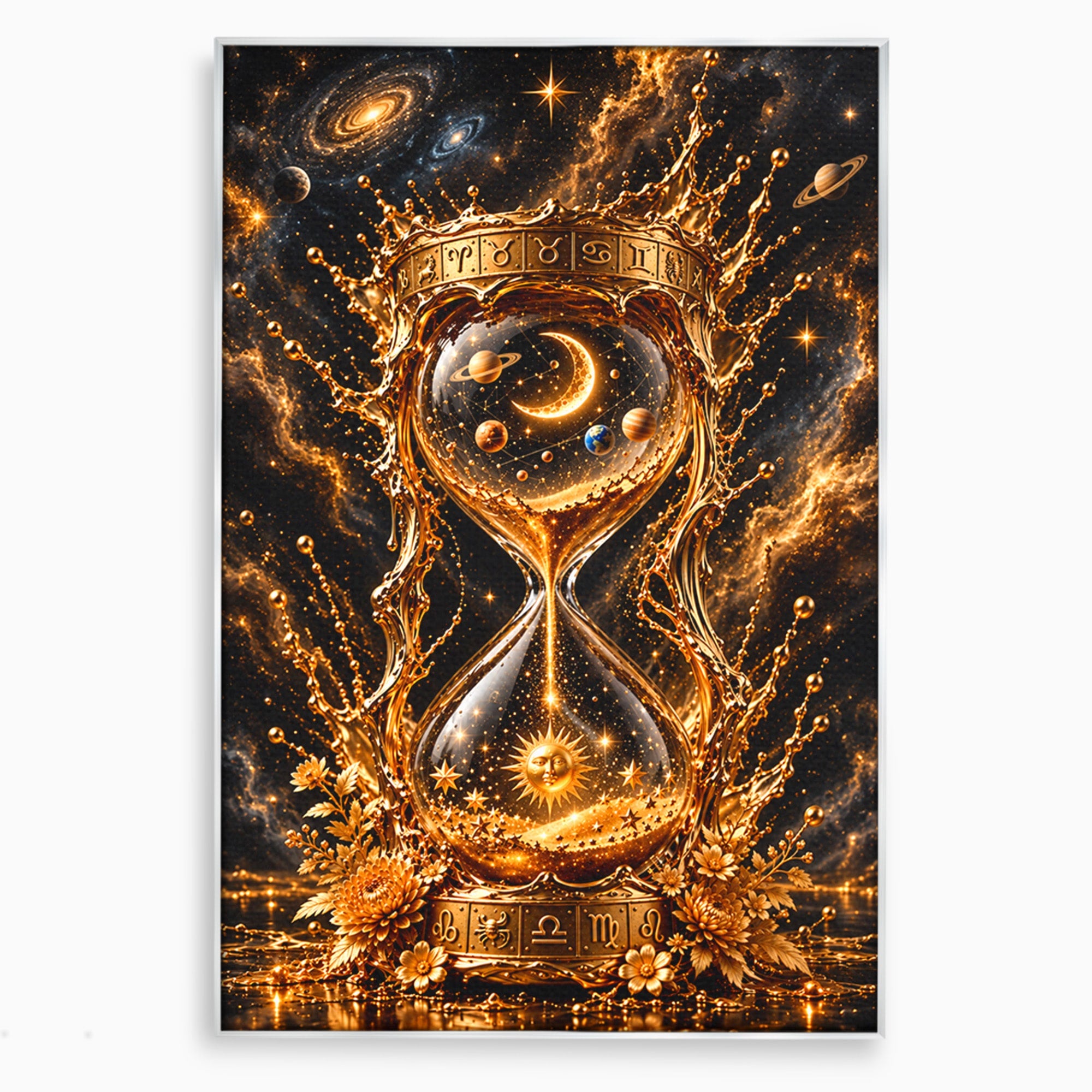 Tablou Canvas Premium LuxCanva® U1200, Clepsidra Cosmica, Univers, Timp, Cosmos, Clepsidra, Dormitor, Living, Culori Vibrante