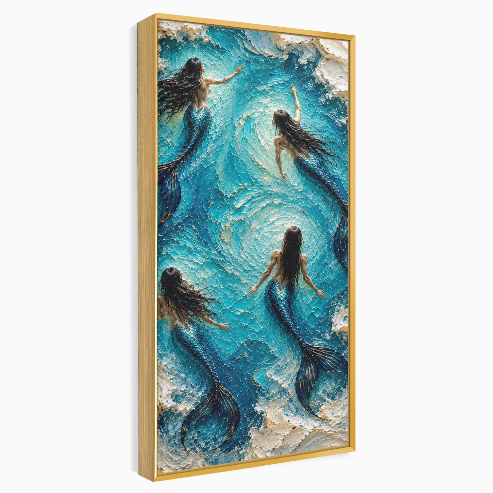 Tablou Canvas Premium LuxCanva® U1201, Sirene In Valuri, Ocean, Valuri, Mister, Sirene, Living, Culori Vibrante
