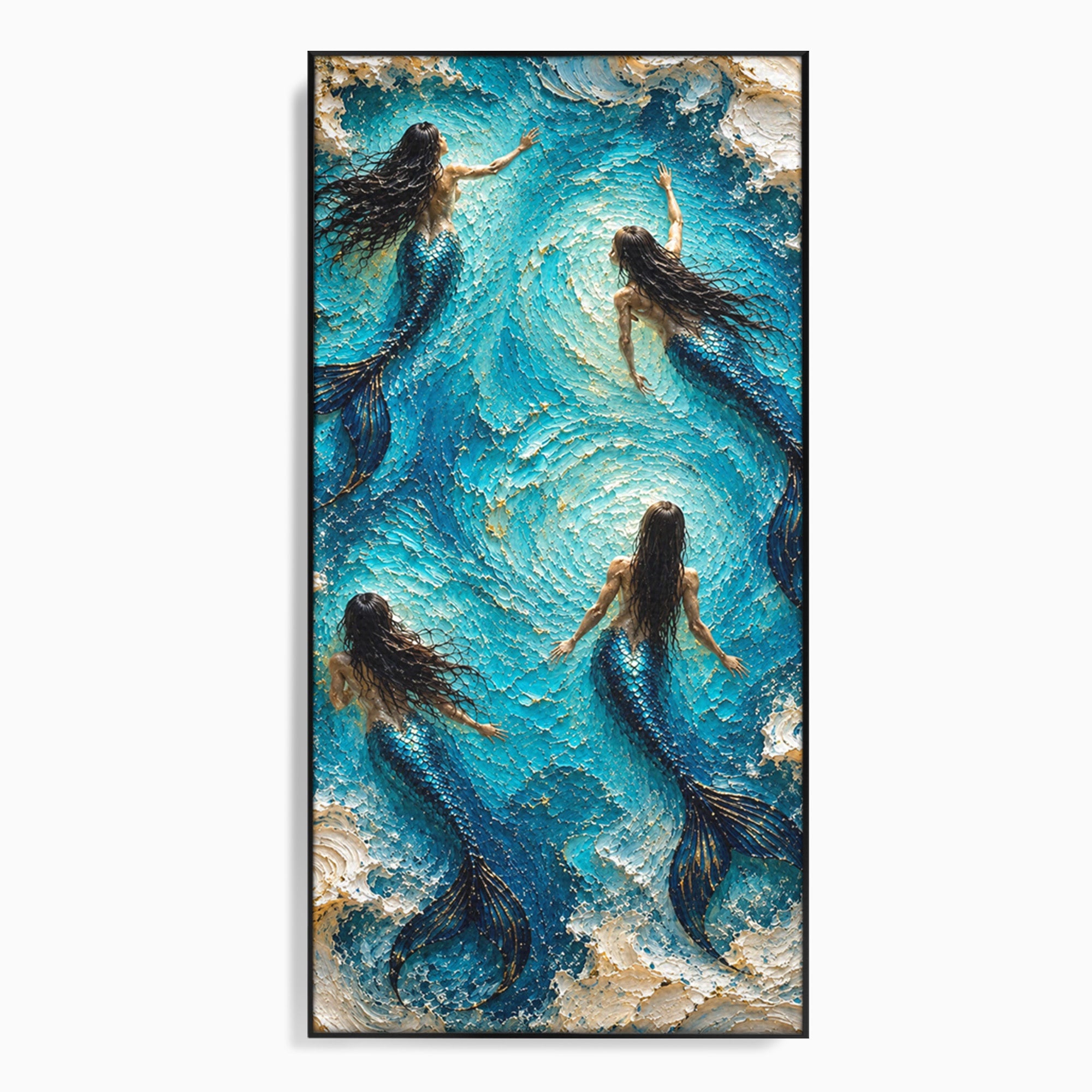 Tablou Canvas Premium LuxCanva® U1201, Sirene In Valuri, Ocean, Valuri, Mister, Sirene, Living, Culori Vibrante