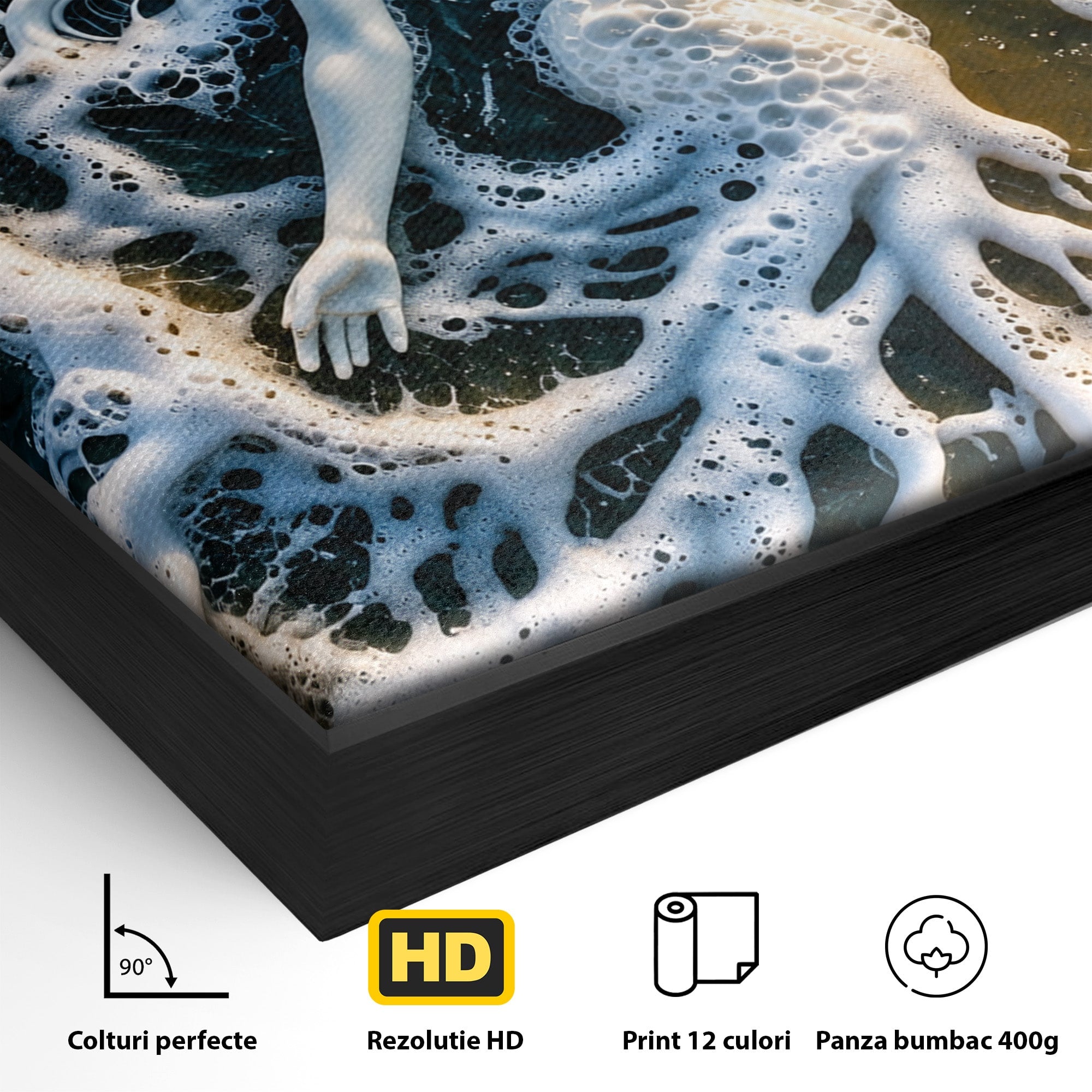 Tablou Canvas Premium LuxCanva® U1202, Suflet în Valuri, Sirena, Ocean, Valuri, Mitologie, Dormitor, Culori Vibrante