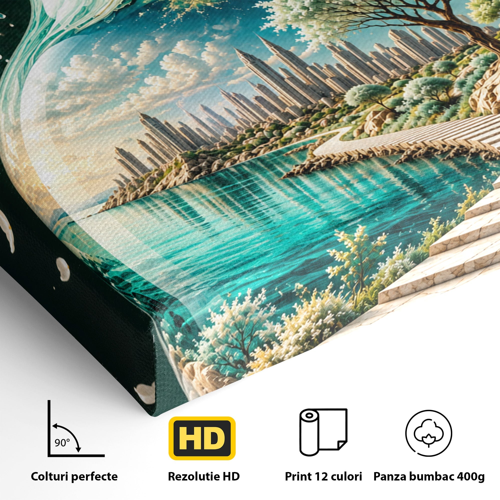 Tablou Canvas Premium LuxCanva® U1206, Vasul Magic Al Naturii, Peisaj, Oras, Natura, Living, Culori Vibrante