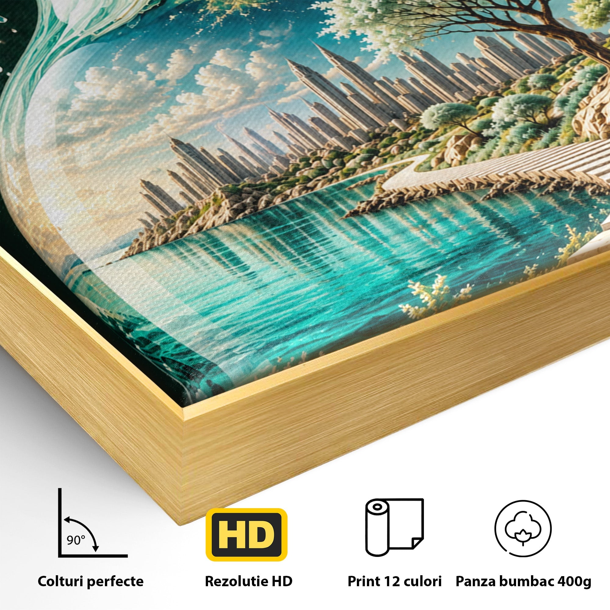 Tablou Canvas Premium LuxCanva® U1206, Vasul Magic Al Naturii, Peisaj, Oras, Natura, Living, Culori Vibrante