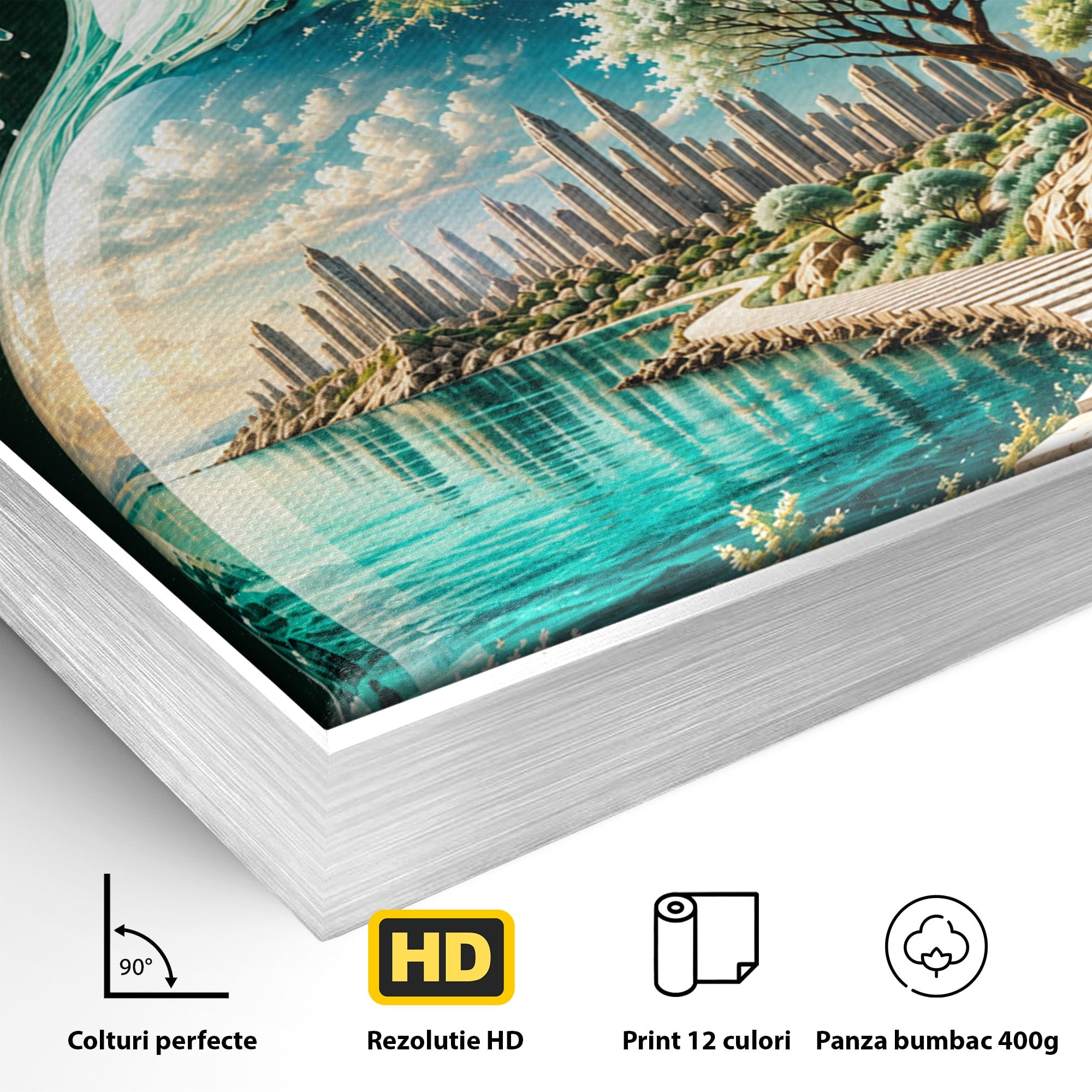 Tablou Canvas Premium LuxCanva® U1206, Vasul Magic Al Naturii, Peisaj, Oras, Natura, Living, Culori Vibrante