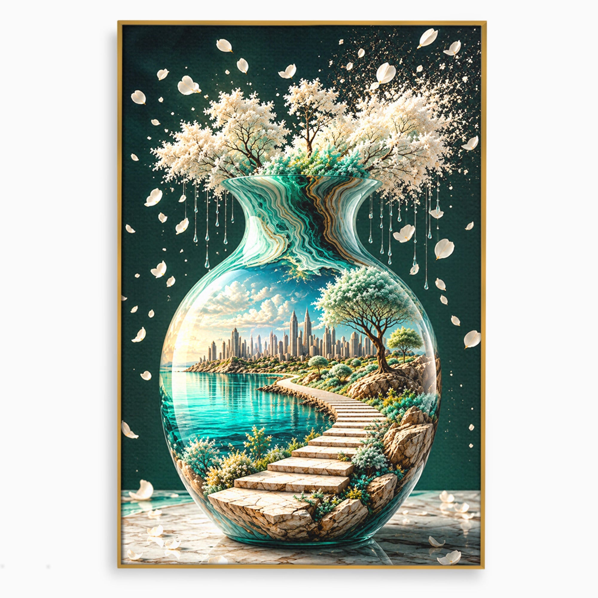 Tablou Canvas Premium LuxCanva® U1206, Vasul Magic Al Naturii, Peisaj, Oras, Natura, Living, Culori Vibrante
